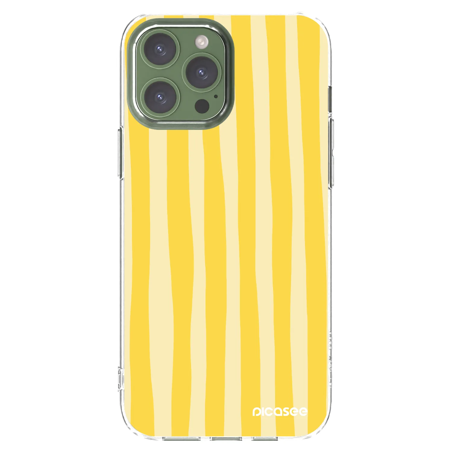 Picasee silikonový průhledný obal pro Apple iPhone 13 Pro Max - Lines lemon