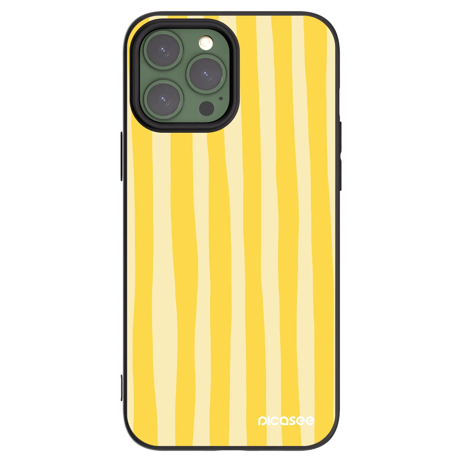Picasee silikonový černý obal pro Apple iPhone 13 Pro Max - Lines lemon