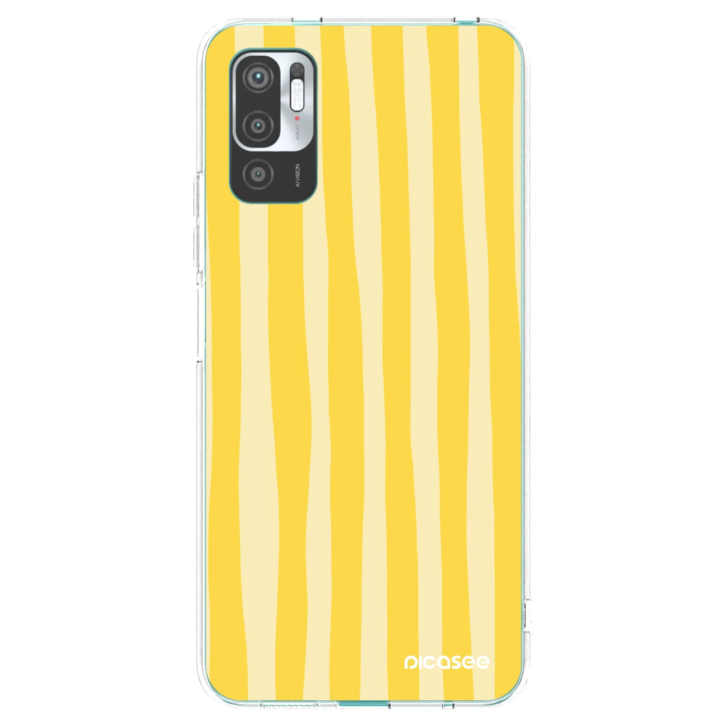 Picasee silikonový průhledný obal pro Xiaomi Redmi Note 10 5G - Lines lemon
