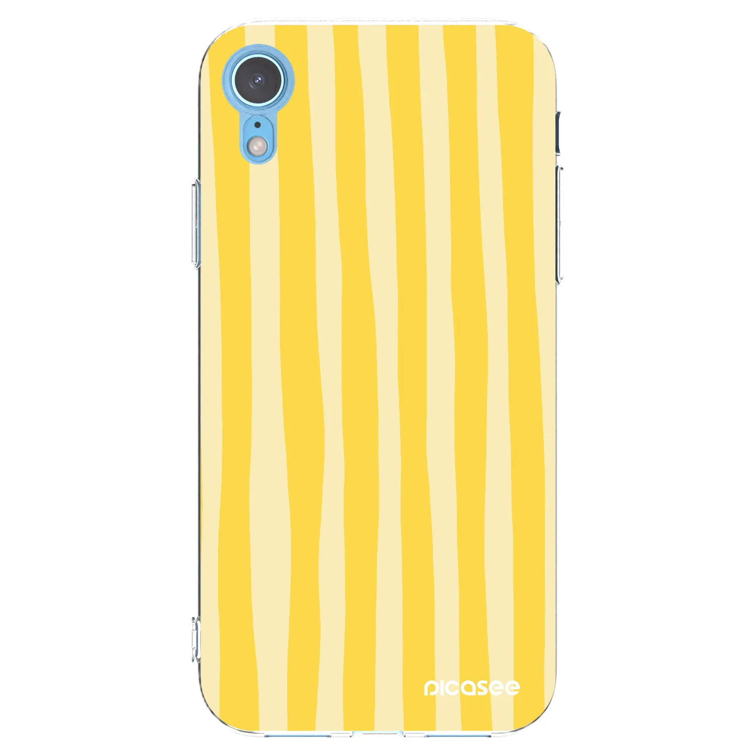 Picasee silikonový průhledný obal pro Apple iPhone XR - Lines lemon