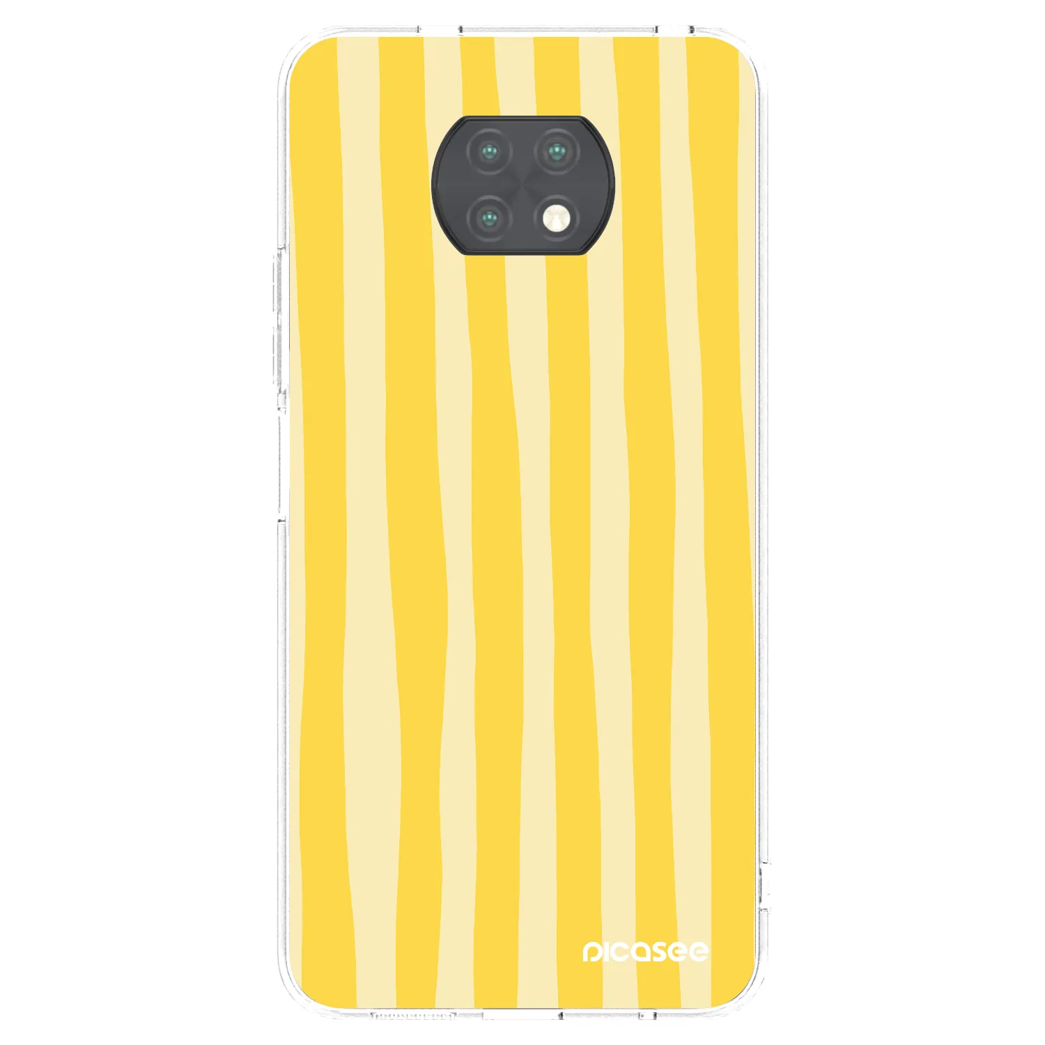 Picasee silikonový průhledný obal pro Xiaomi Redmi Note 9T - Lines lemon