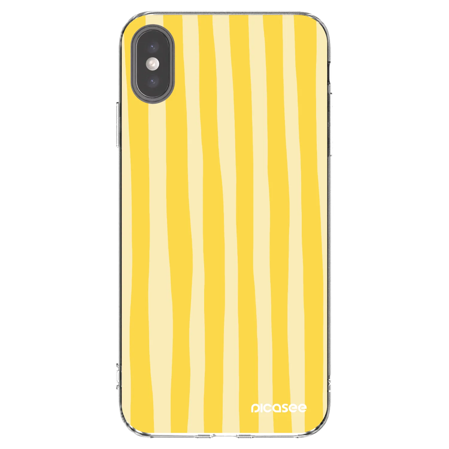 Picasee silikonový průhledný obal pro Apple iPhone XS Max - Lines lemon