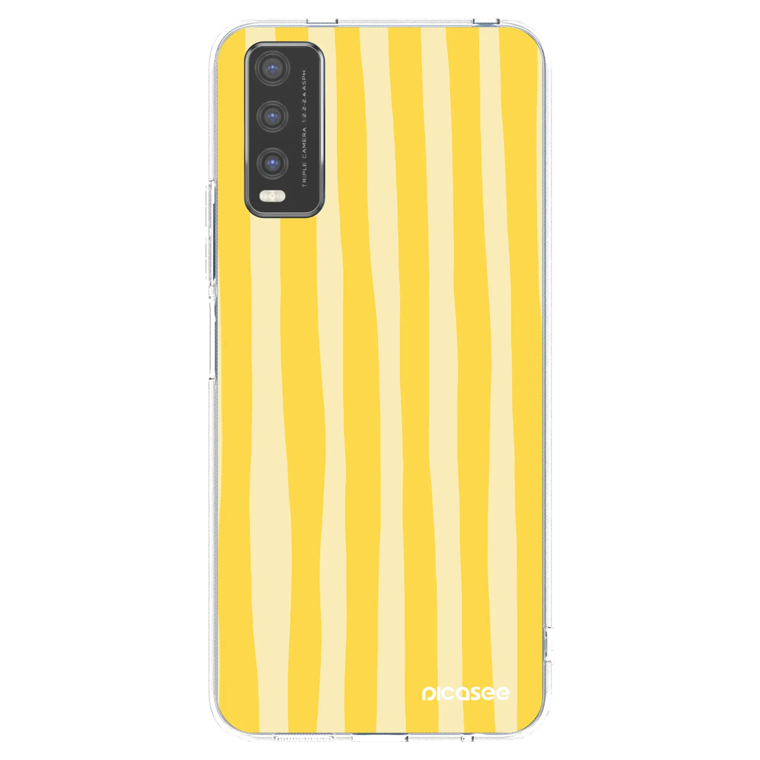 Picasee silikonový průhledný obal pro Vivo Y20s - Lines lemon