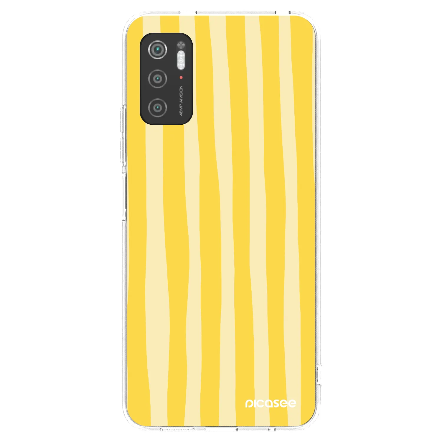 Picasee silikonový průhledný obal pro Xiaomi Poco M3 Pro 5G - Lines lemon