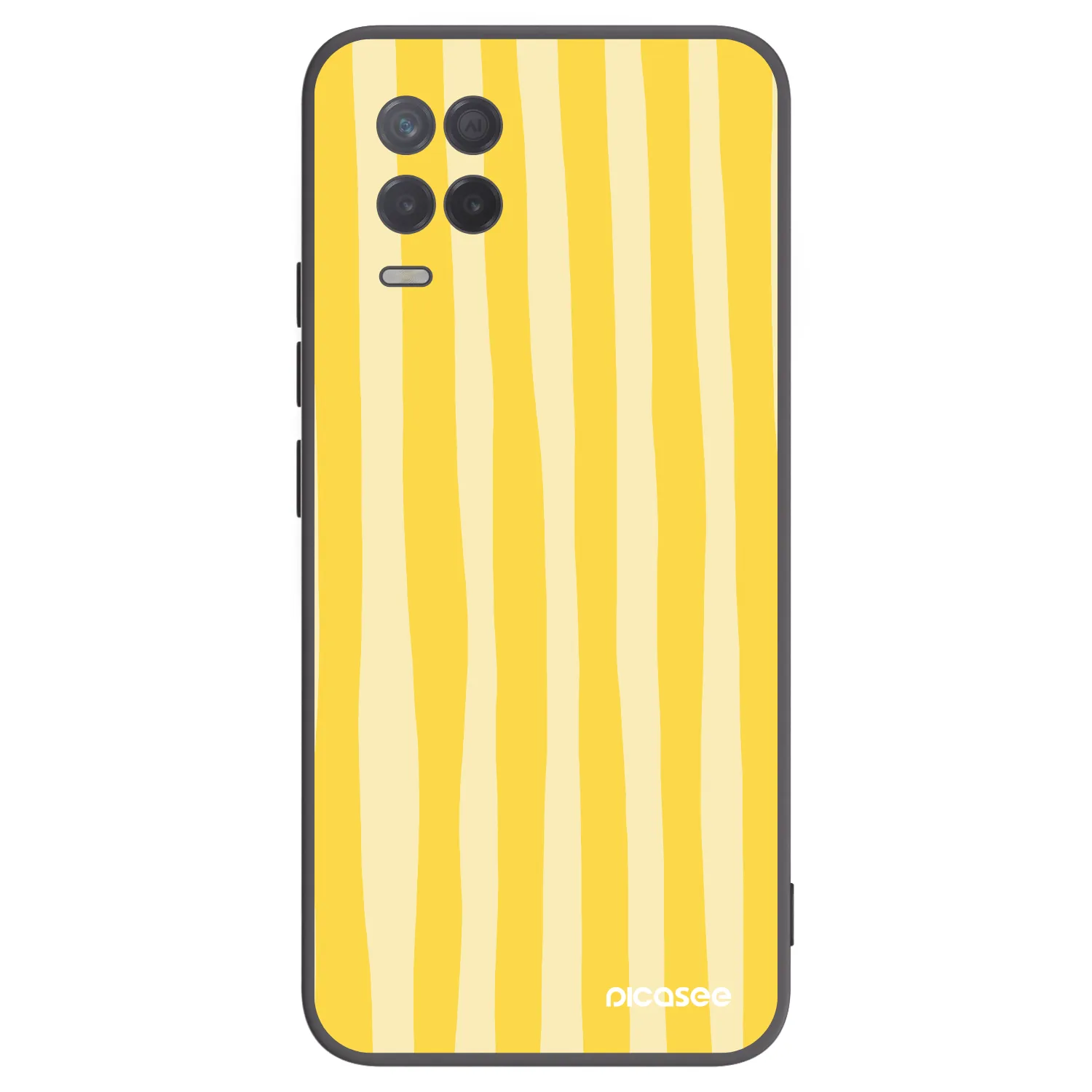 Picasee silikonový černý obal pro Realme 8 5G - Lines lemon
