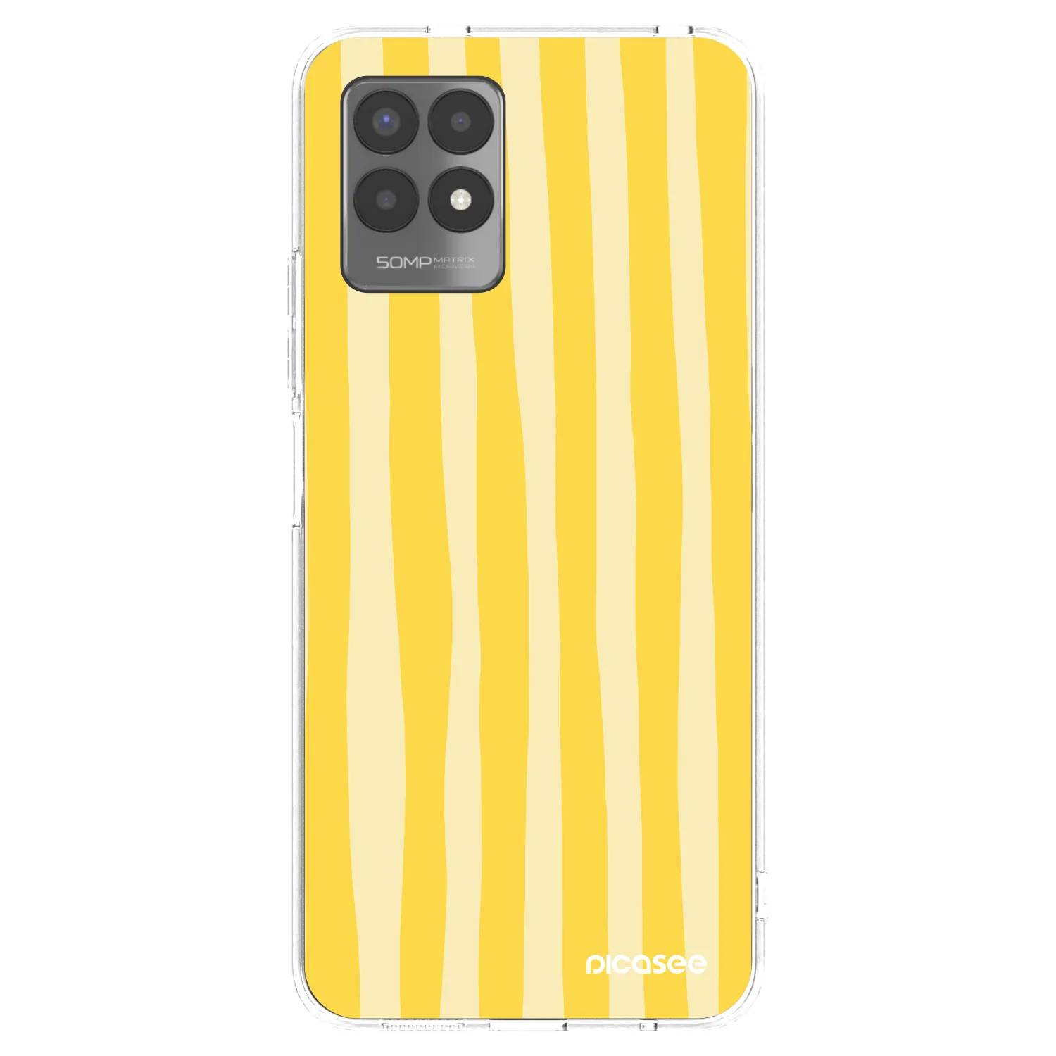 Picasee silikonový průhledný obal pro Realme 8i - Lines lemon