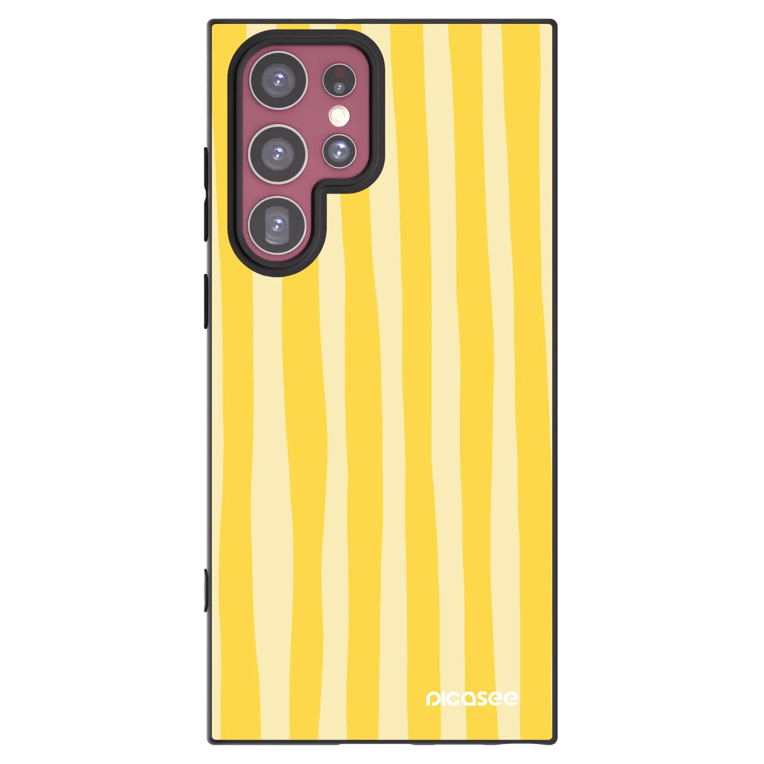 Picasee silikonový černý obal pro Samsung Galaxy S22 Ultra 5G - Lines lemon