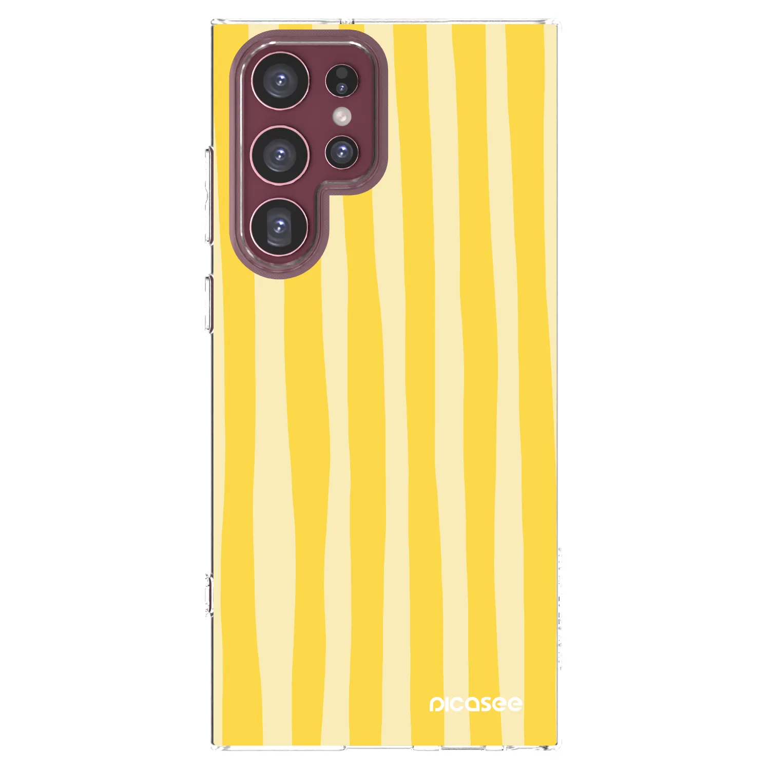 Picasee silikonový průhledný obal pro Samsung Galaxy S22 Ultra 5G - Lines lemon