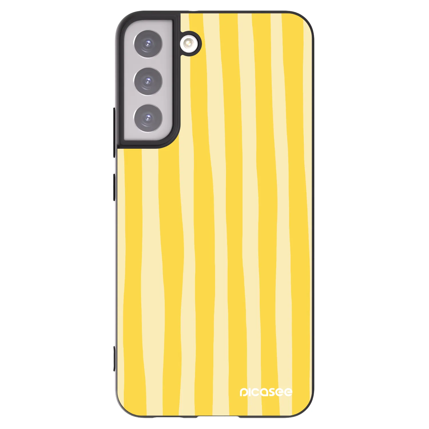 Picasee silikonový černý obal pro Samsung Galaxy S22+ 5G - Lines lemon