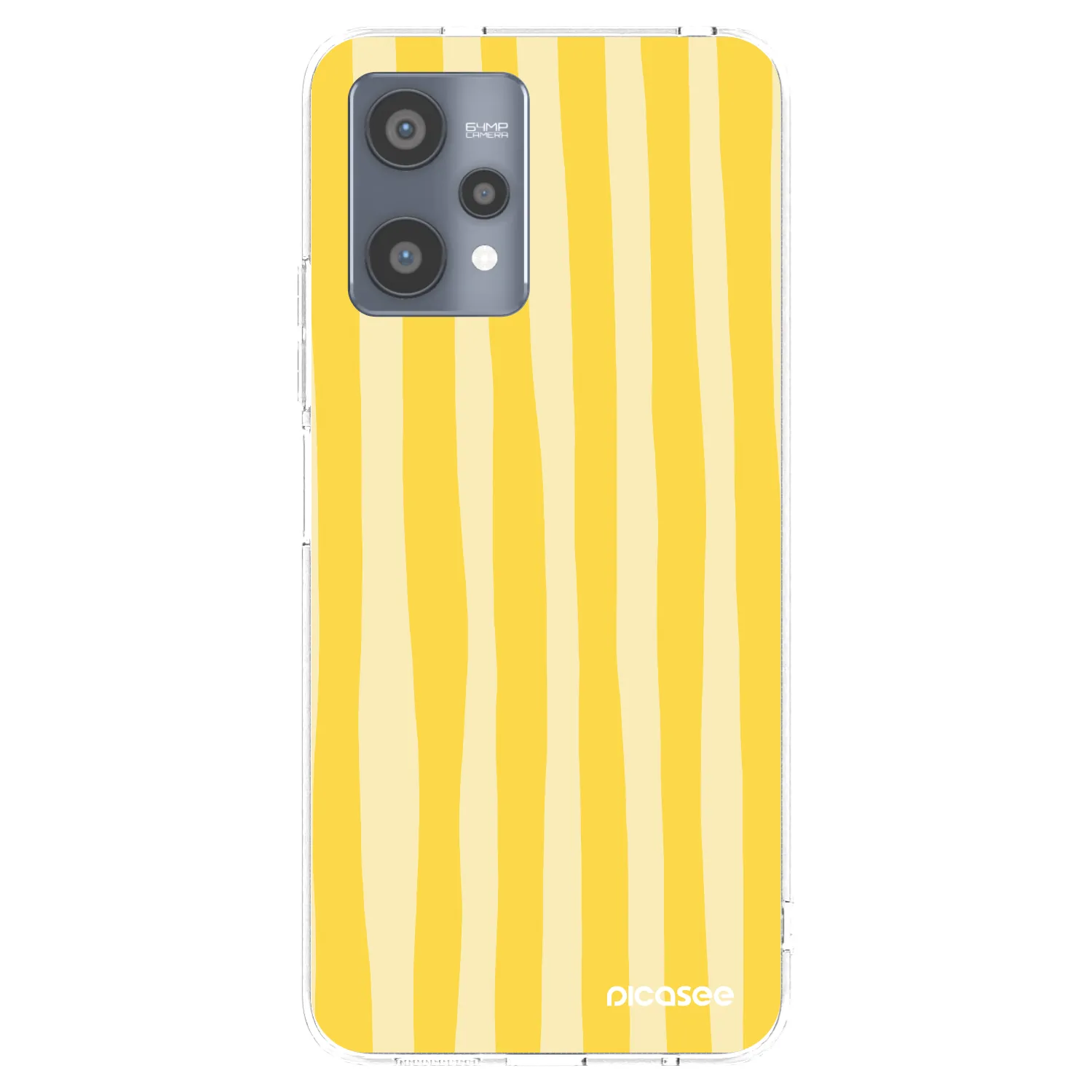 Picasee silikonový průhledný obal pro Realme 9 Pro 5G - Lines lemon