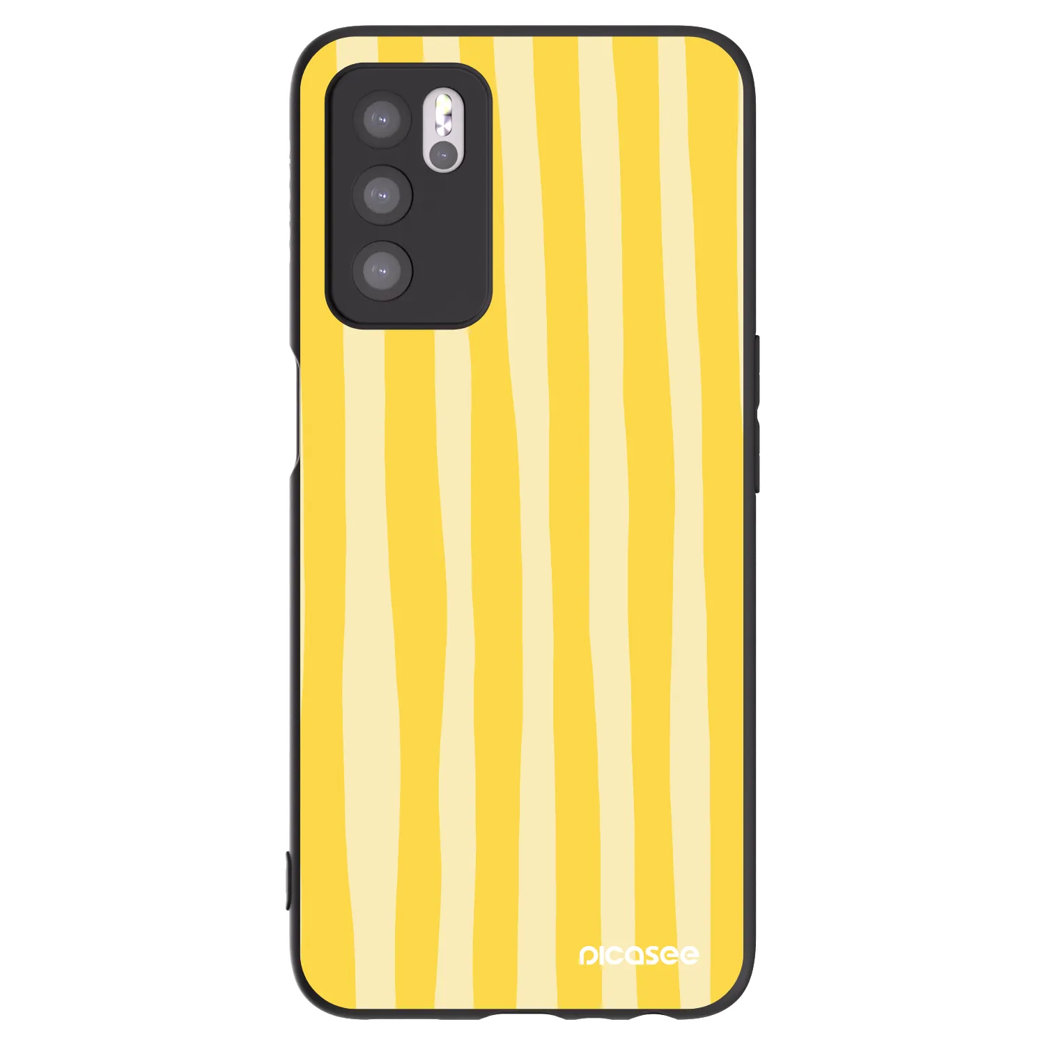 Picasee silikonový černý obal pro OPPO A16 - Lines lemon