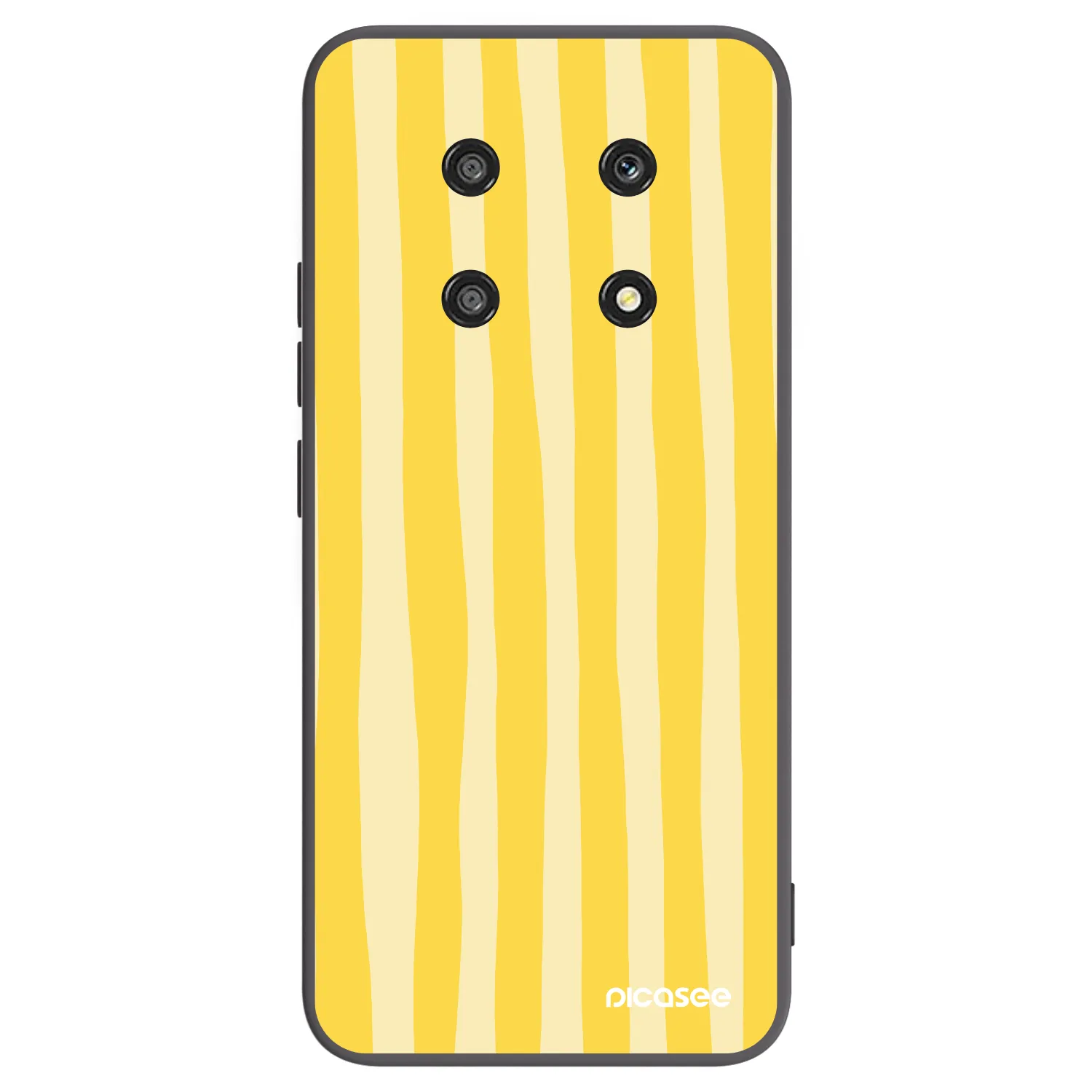 Picasee silikonový černý obal pro Honor Magic4 Lite 5G - Lines lemon