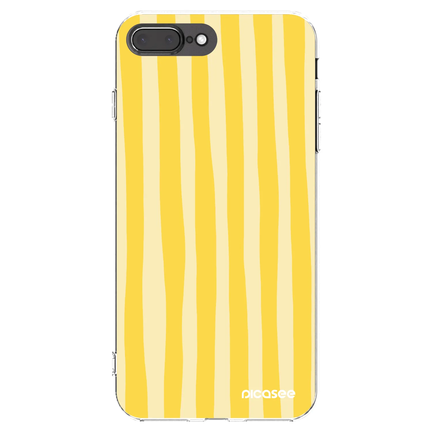 Picasee silikonový průhledný obal pro Apple iPhone 8 Plus - Lines lemon