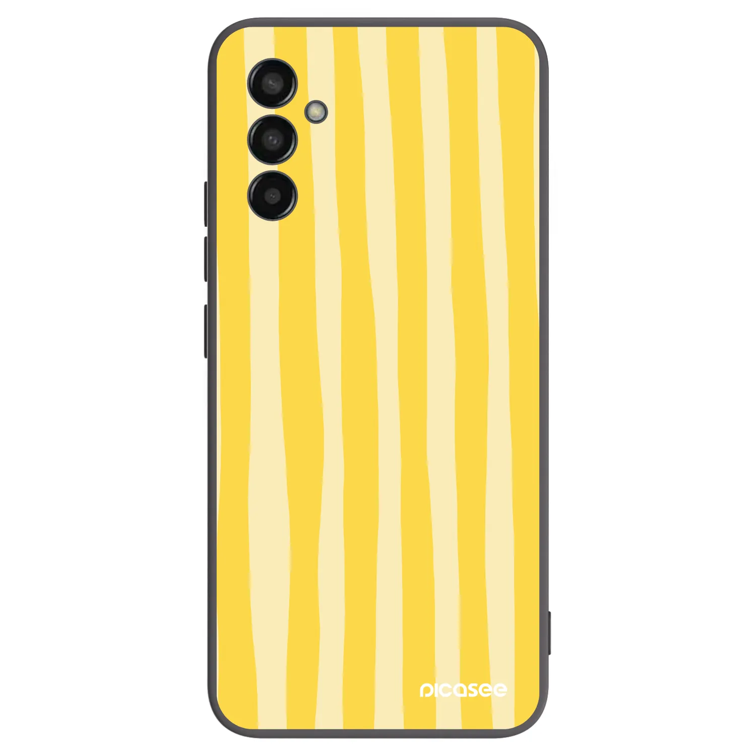 Picasee silikonový černý obal pro Samsung Galaxy M13 M135F - Lines lemon