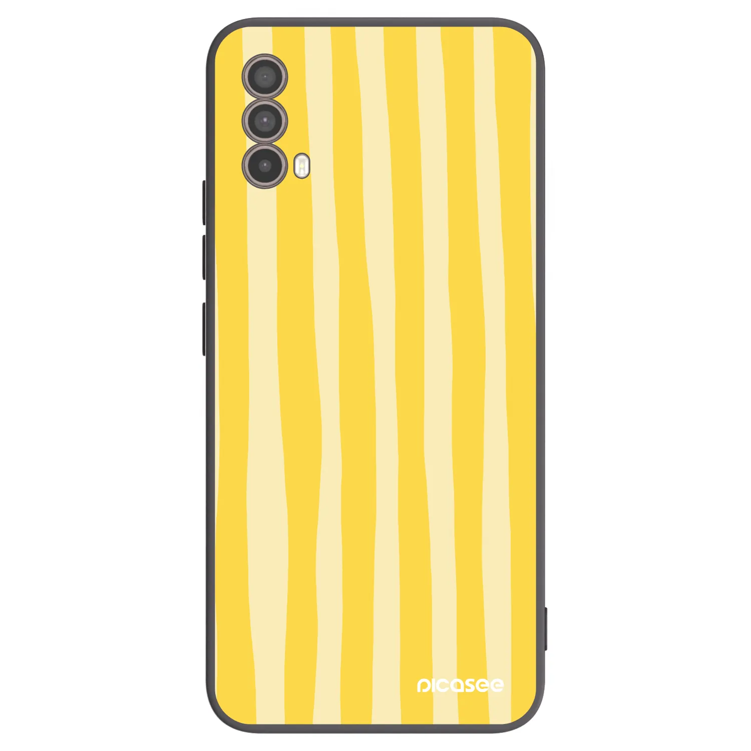 Picasee silikonový černý obal pro Motorola Moto E40 - Lines lemon