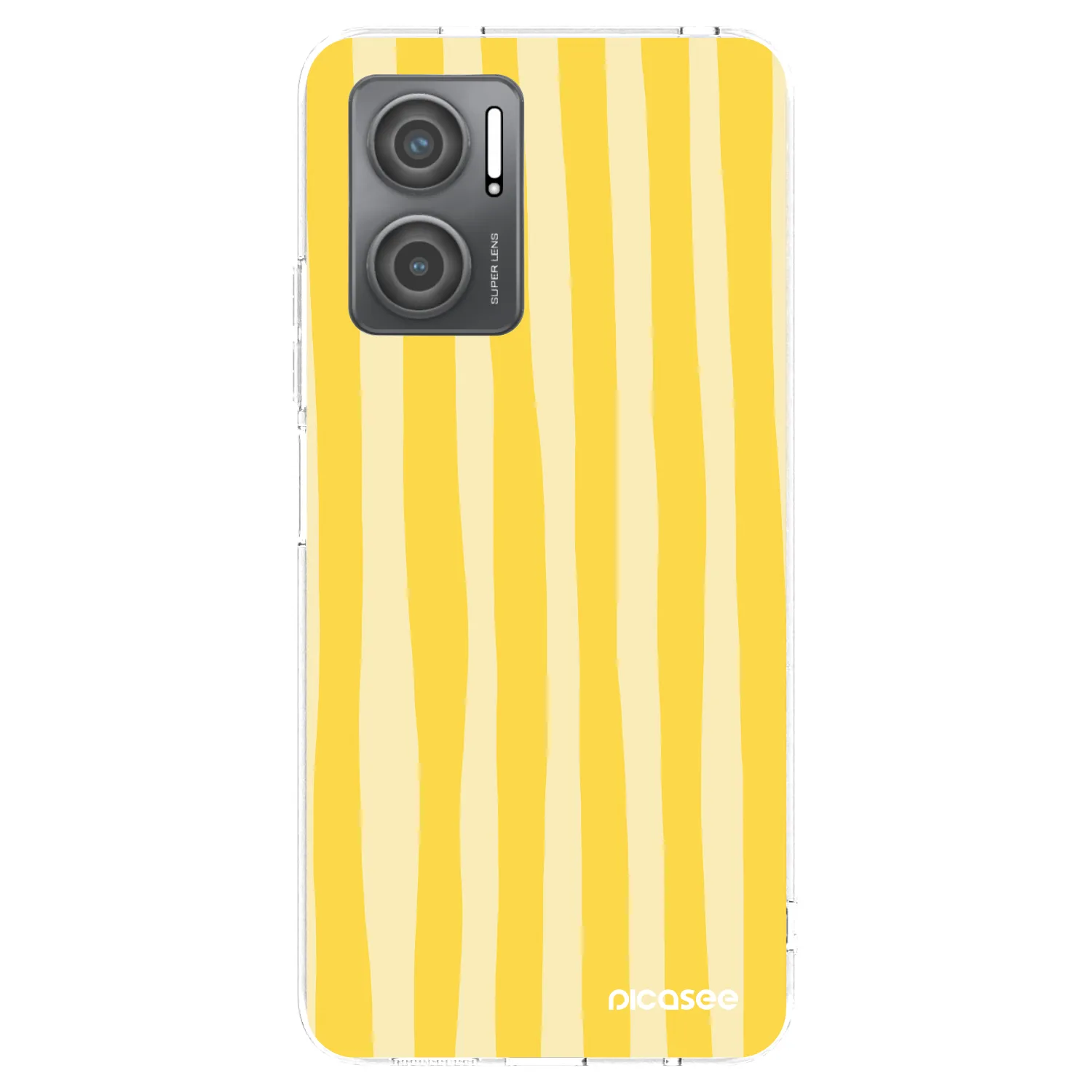 Picasee silikonový průhledný obal pro Xiaomi Redmi 10 5G - Lines lemon