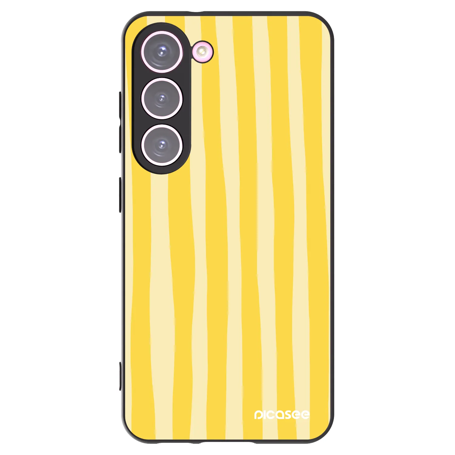 Picasee silikonový černý obal pro Samsung Galaxy S23 5G - Lines lemon
