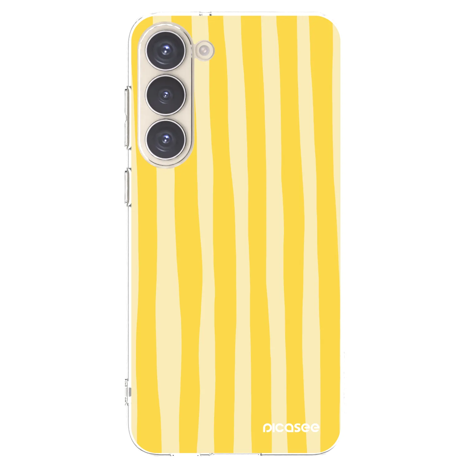 Picasee silikonový průhledný obal pro Samsung Galaxy S23+ 5G - Lines lemon