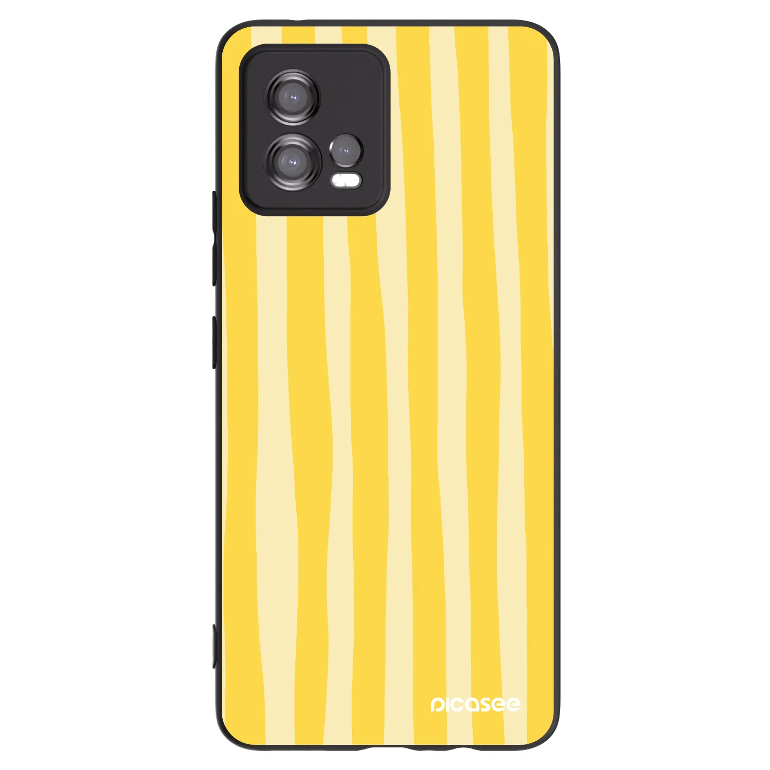 Picasee silikonový černý obal pro Motorola Moto G72 - Lines lemon