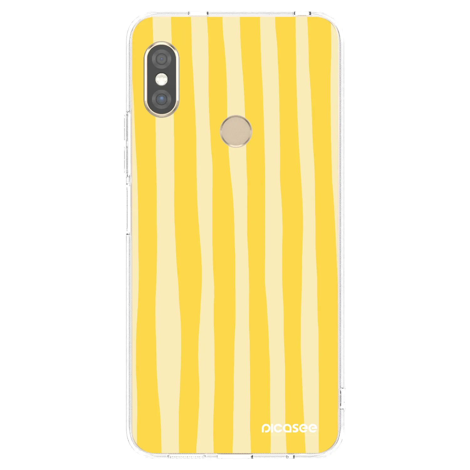 Picasee silikonový průhledný obal pro Xiaomi Redmi Note 5 Global - Lines lemon