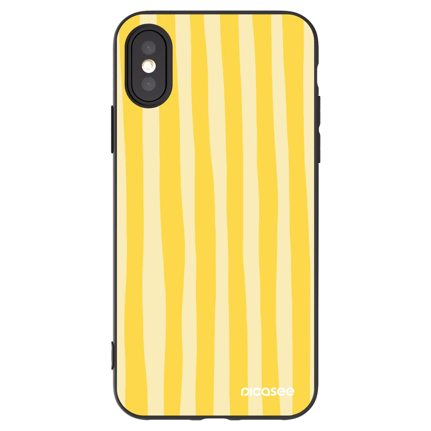 Picasee silikonový černý obal pro Apple iPhone X/XS - Lines lemon