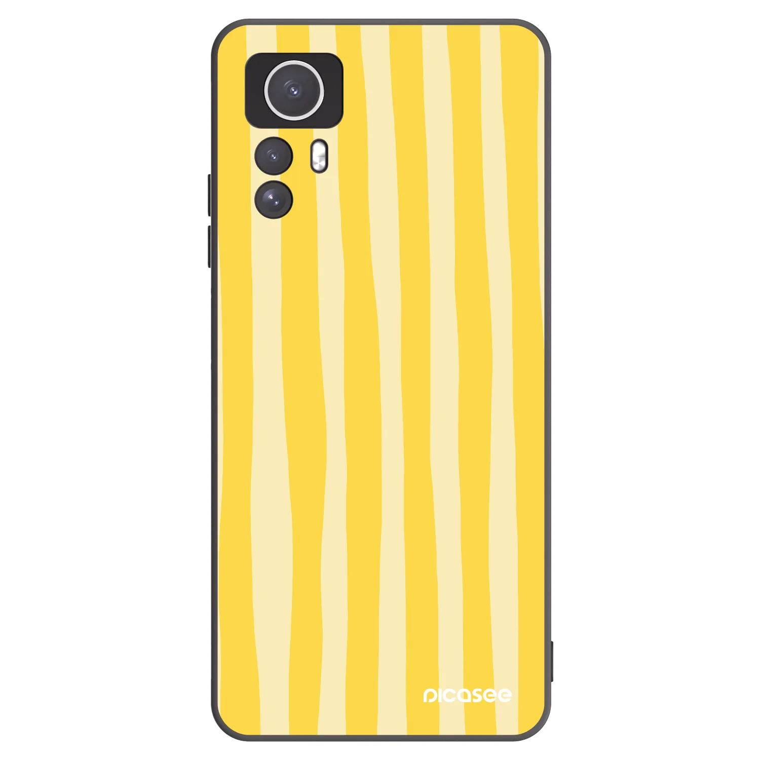 Picasee silikonový černý obal pro Xiaomi Redmi Note 12S - Lines lemon
