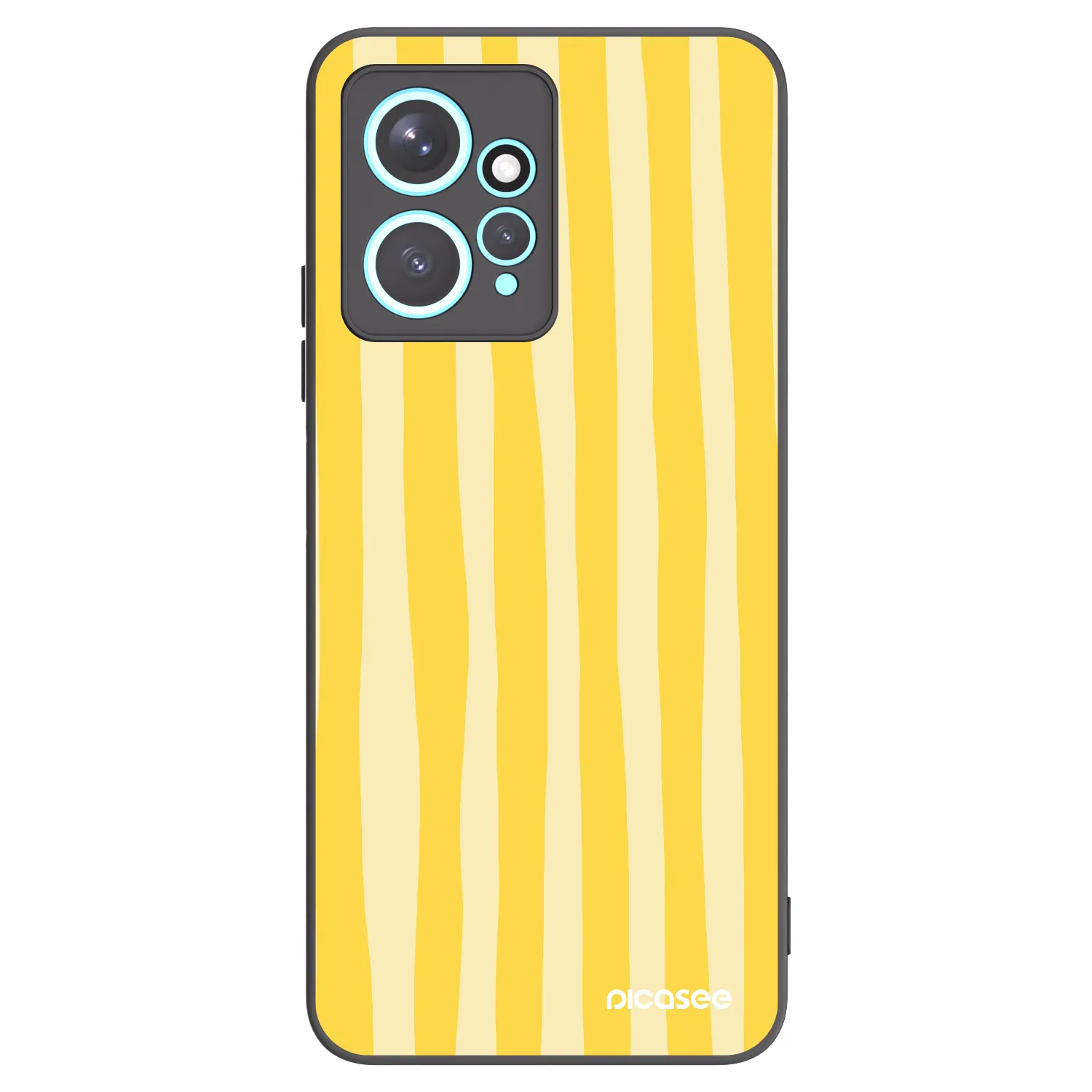 Picasee silikonový černý obal pro Xiaomi Redmi Note 12 4G - Lines lemon
