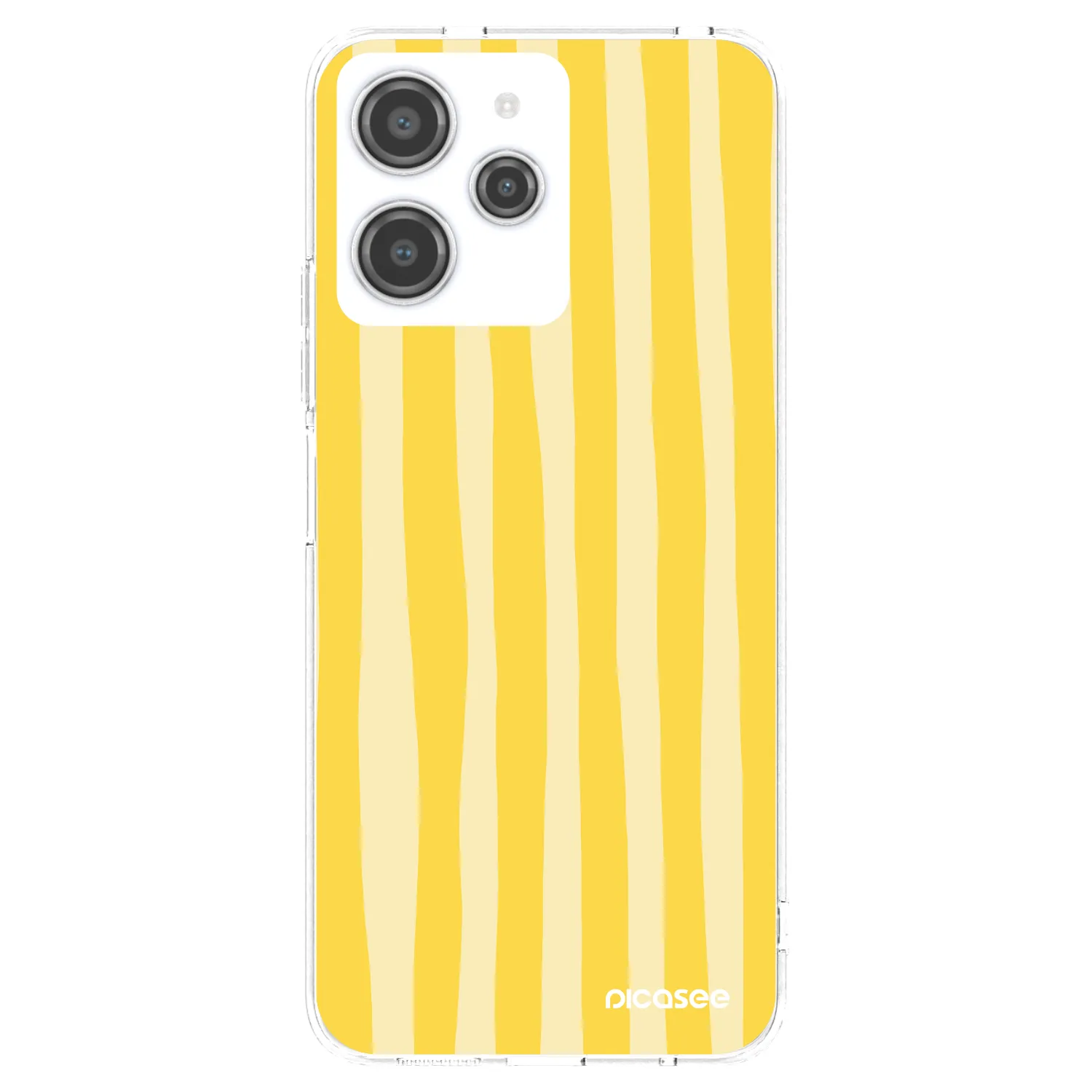 Picasee silikonový průhledný obal pro Xiaomi Redmi 12 4G - Lines lemon