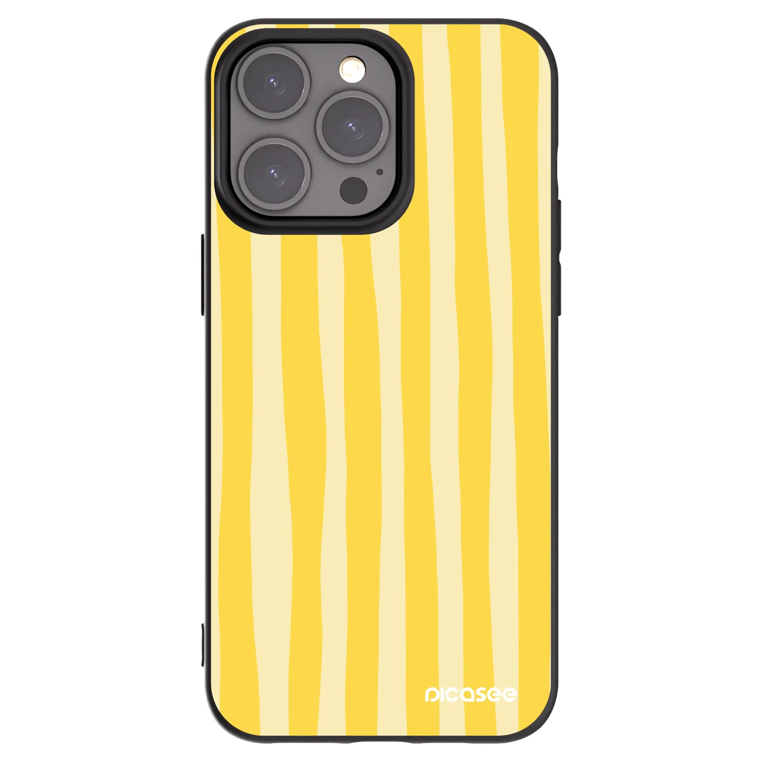 Picasee silikonový černý obal pro Apple iPhone 15 Pro Max - Lines lemon