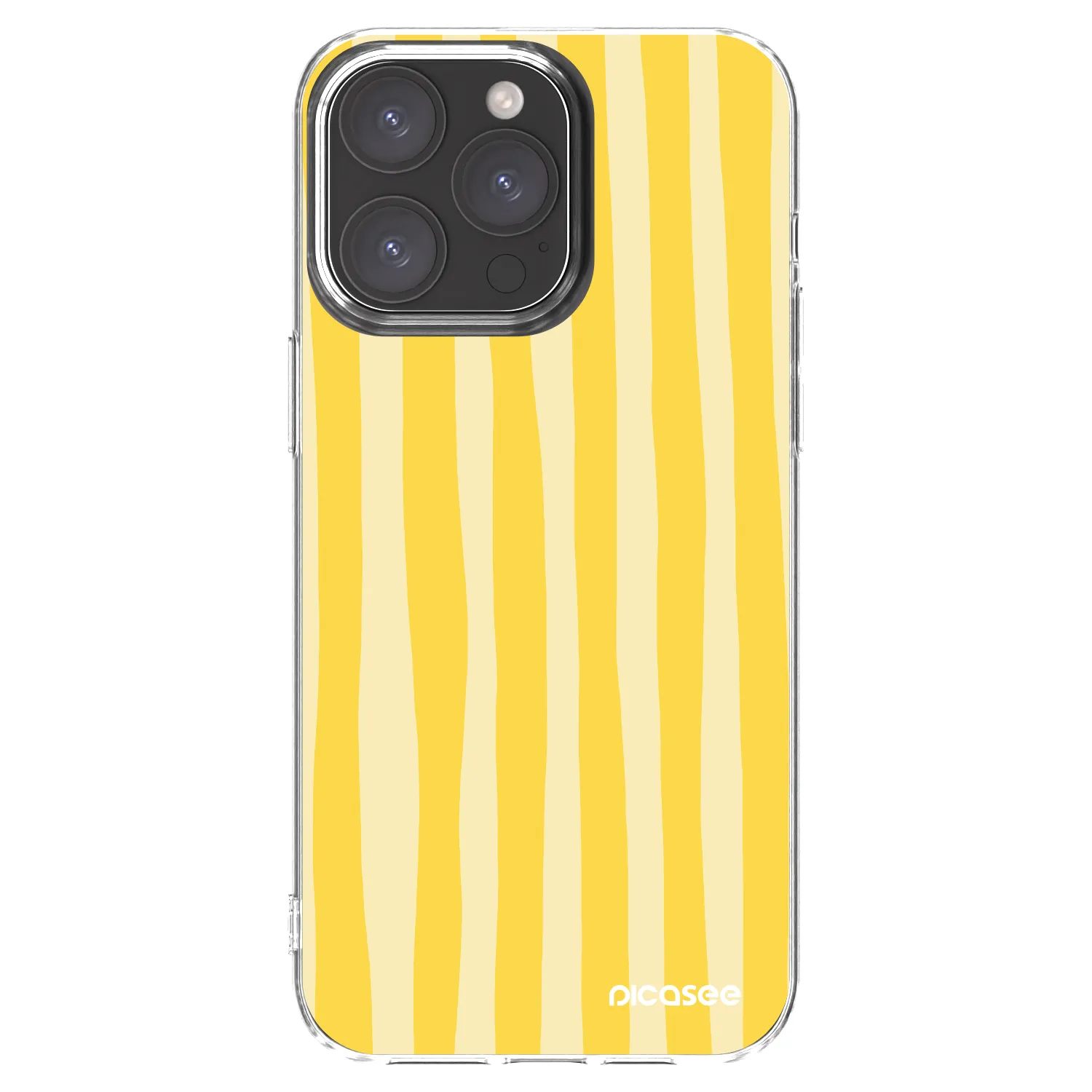 Picasee silikonový průhledný obal pro Apple iPhone 15 Pro Max - Lines lemon