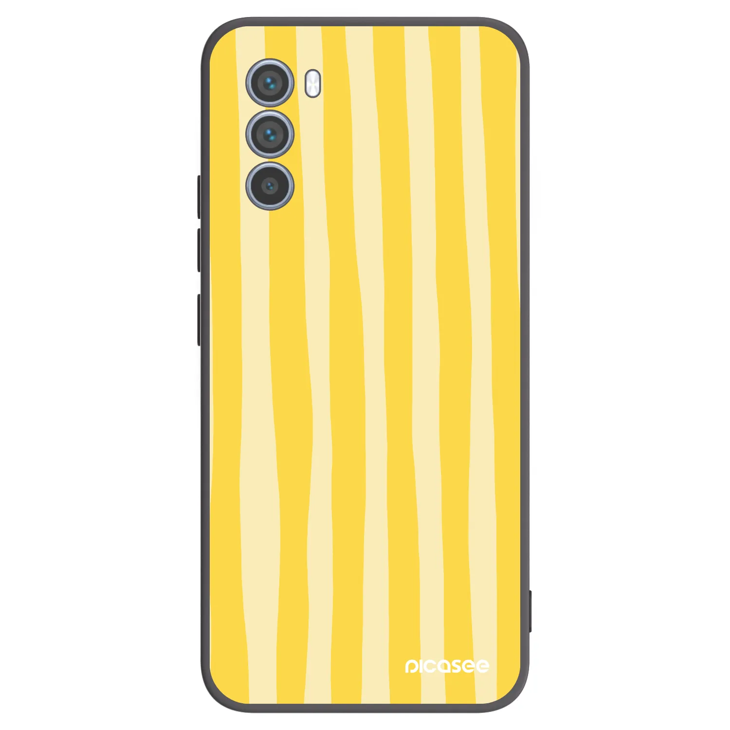 Picasee silikonový černý obal pro Motorola Moto G62 - Lines lemon