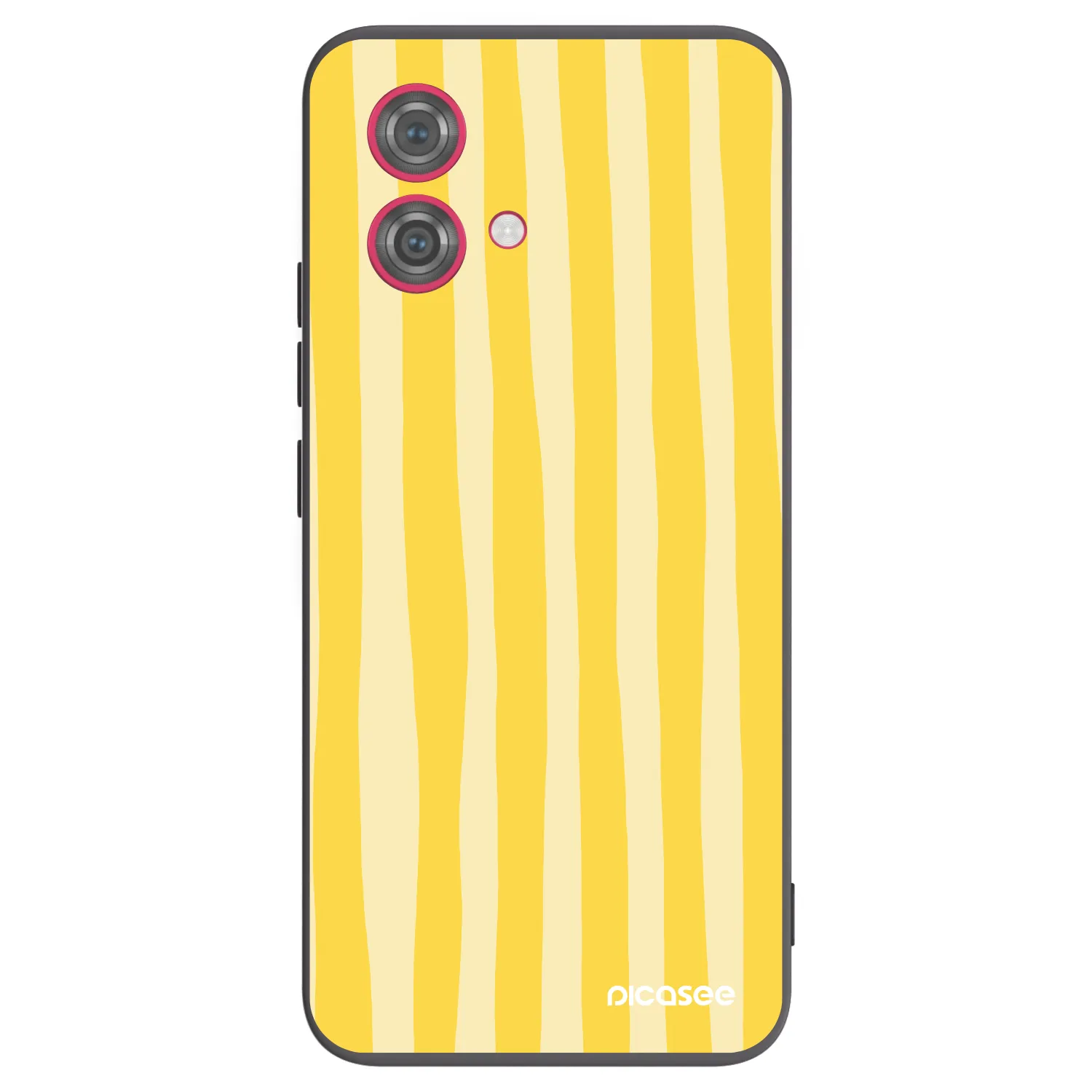 Picasee silikonový černý obal pro Motorola Moto G84 5G - Lines lemon