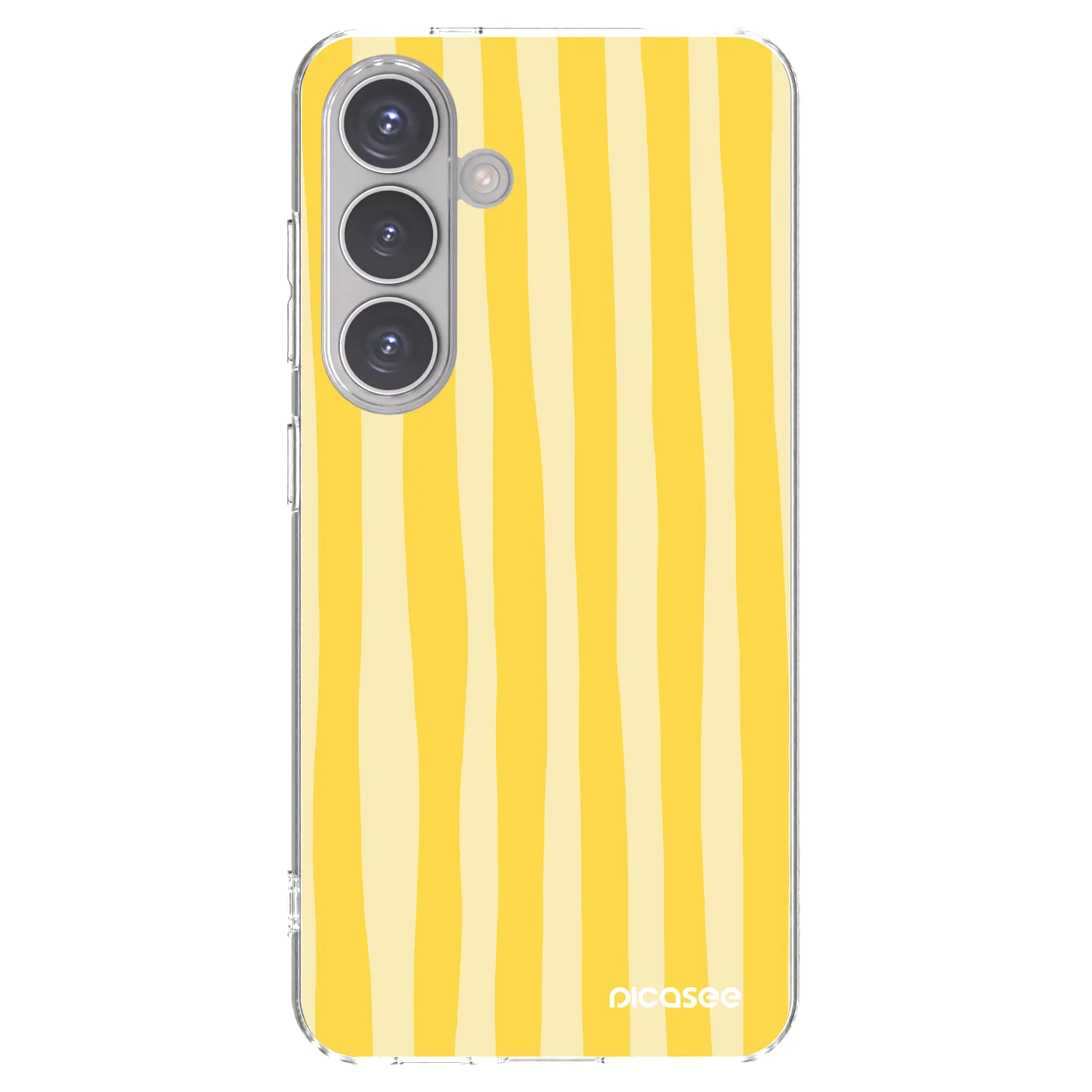 Picasee silikonový průhledný obal pro Samsung Galaxy S24 S921B 5G - Lines lemon