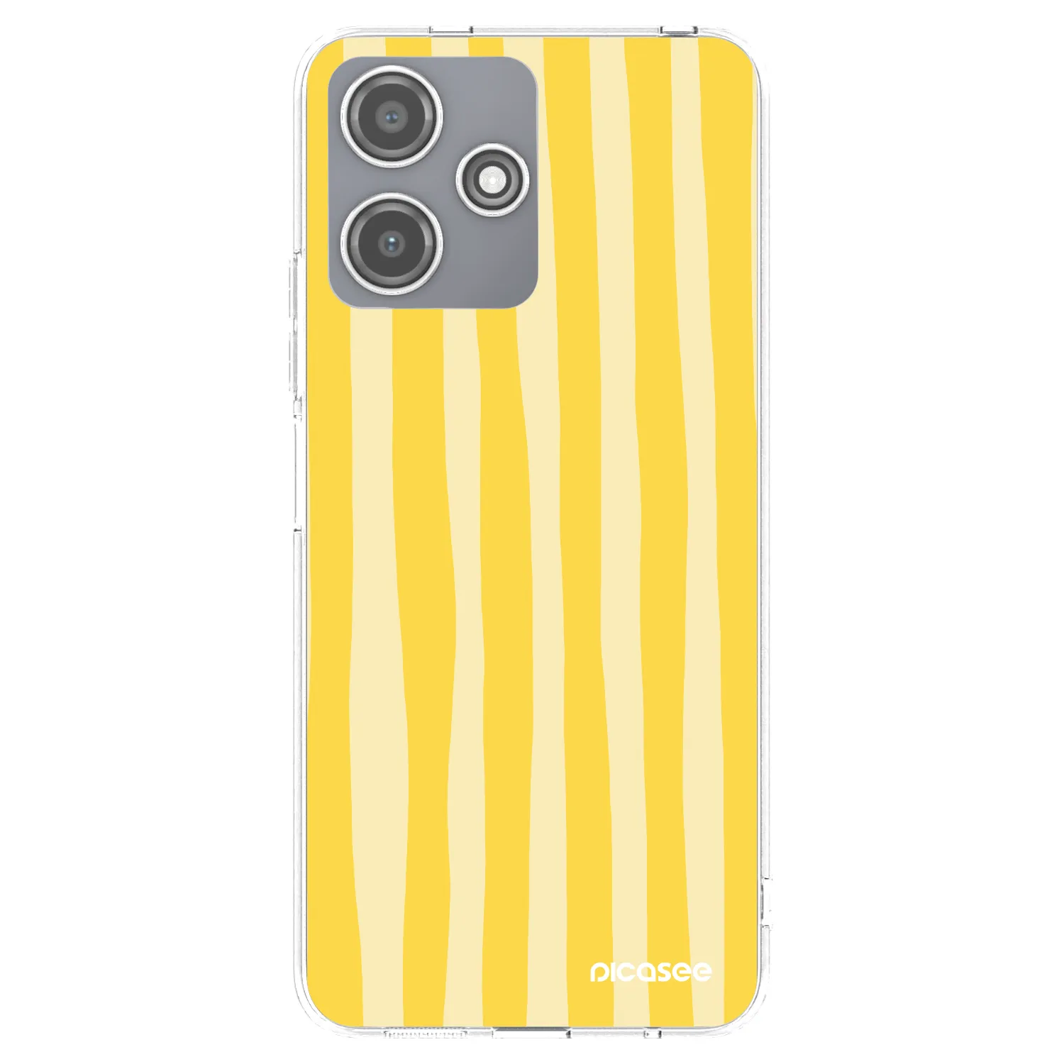 Picasee silikonový průhledný obal pro Xiaomi Redmi 12 5G - Lines lemon