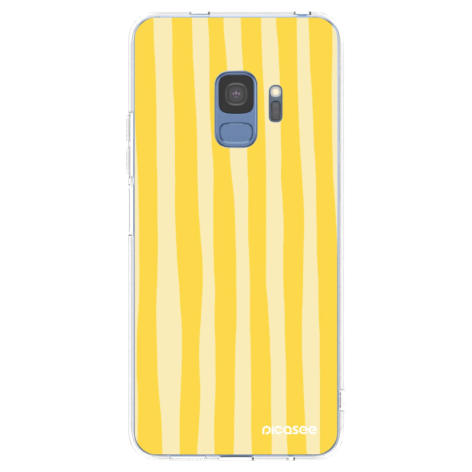 Picasee silikonový průhledný obal pro Samsung Galaxy S9 G960F - Lines lemon