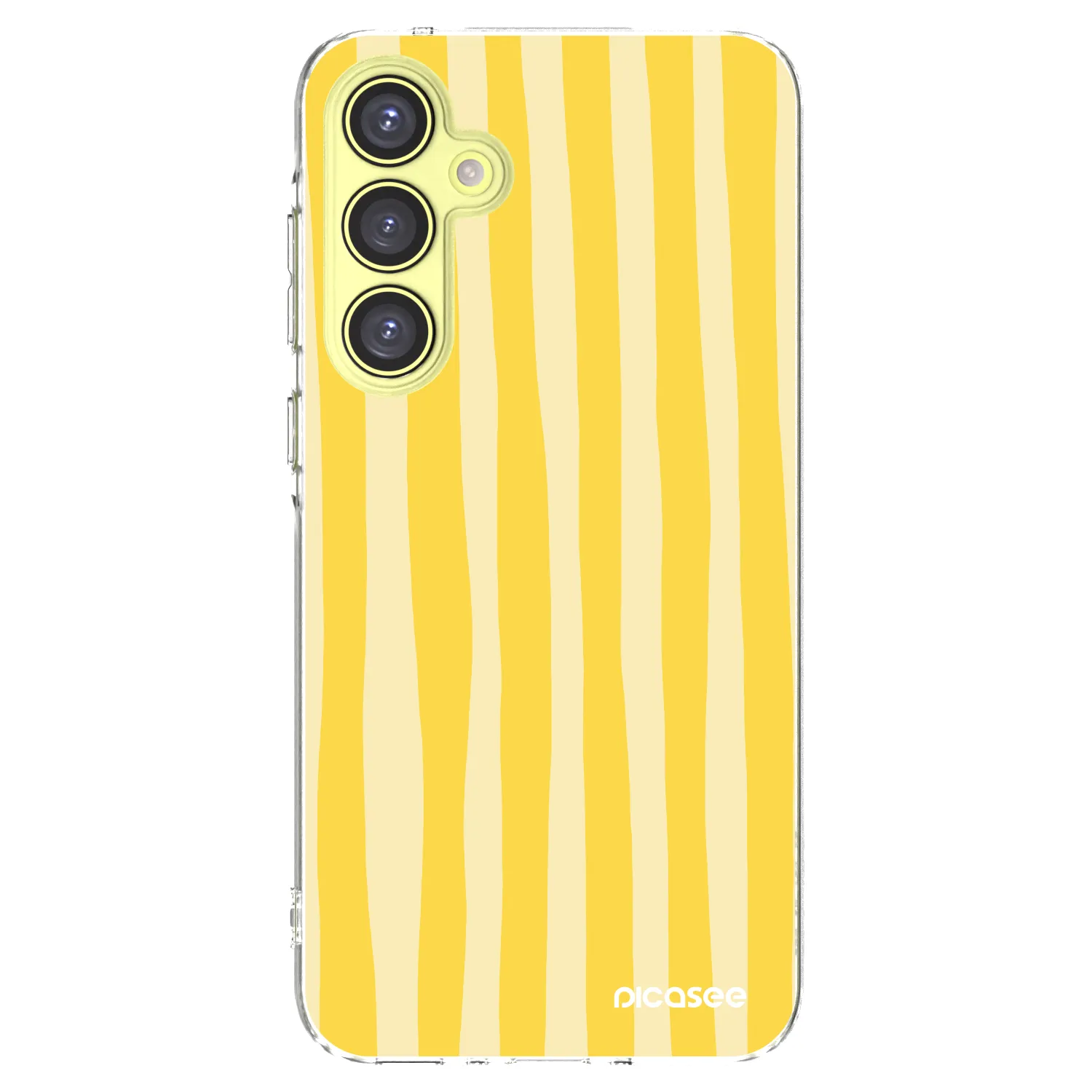 Picasee silikonový průhledný obal pro Samsung Galaxy A35 5G A356B - Lines lemon