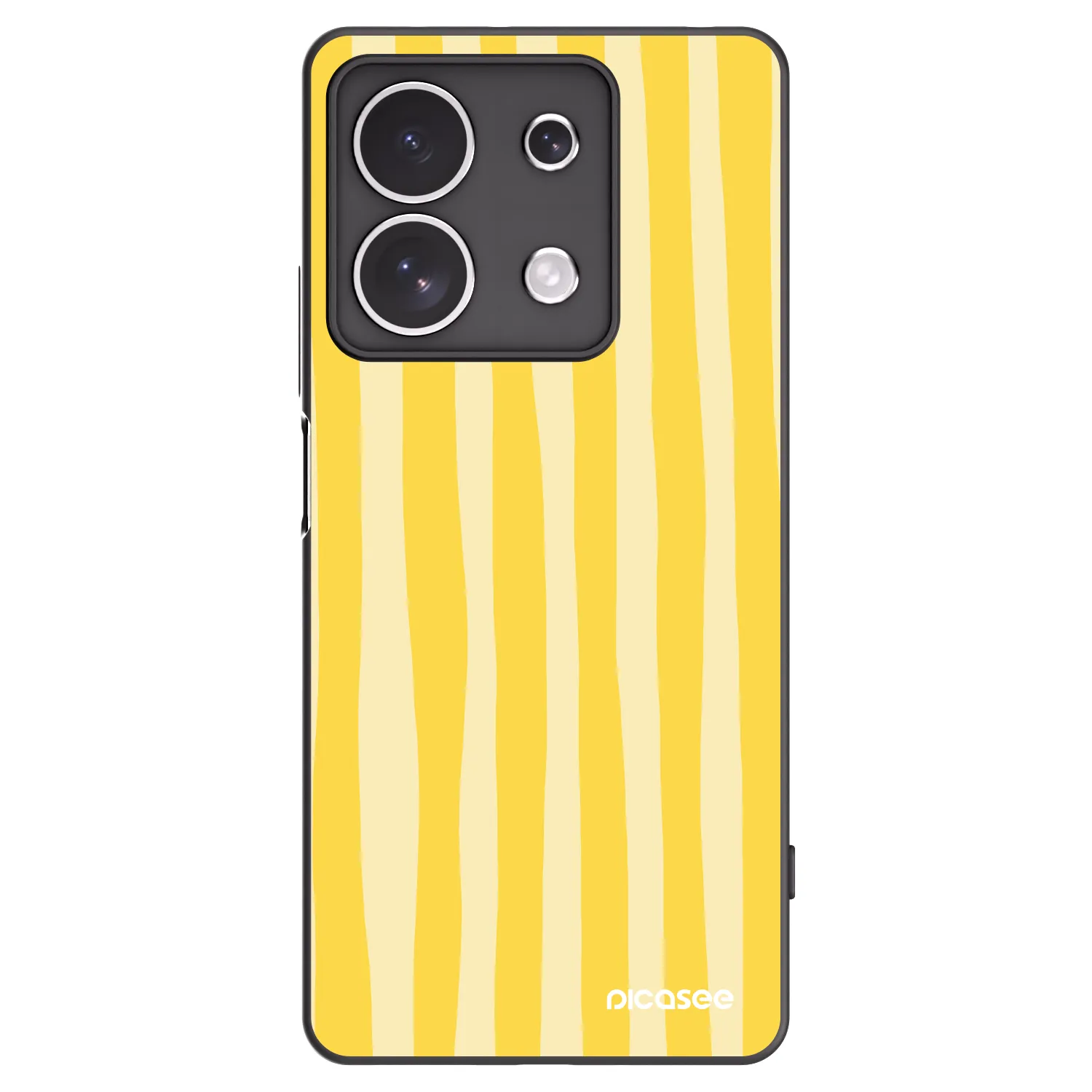 Picasee silikonový černý obal pro Xiaomi Redmi Note 13 4G - Lines lemon