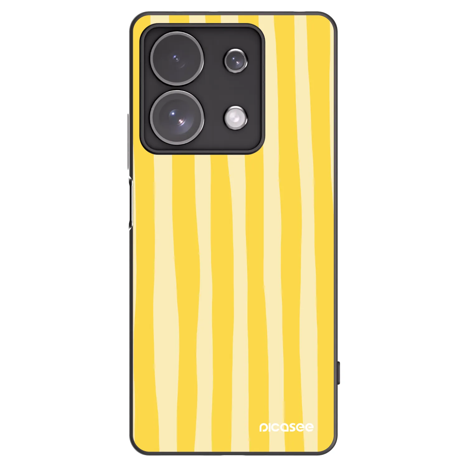 Picasee silikonový černý obal pro Xiaomi Redmi Note 13 Pro 4G - Lines lemon