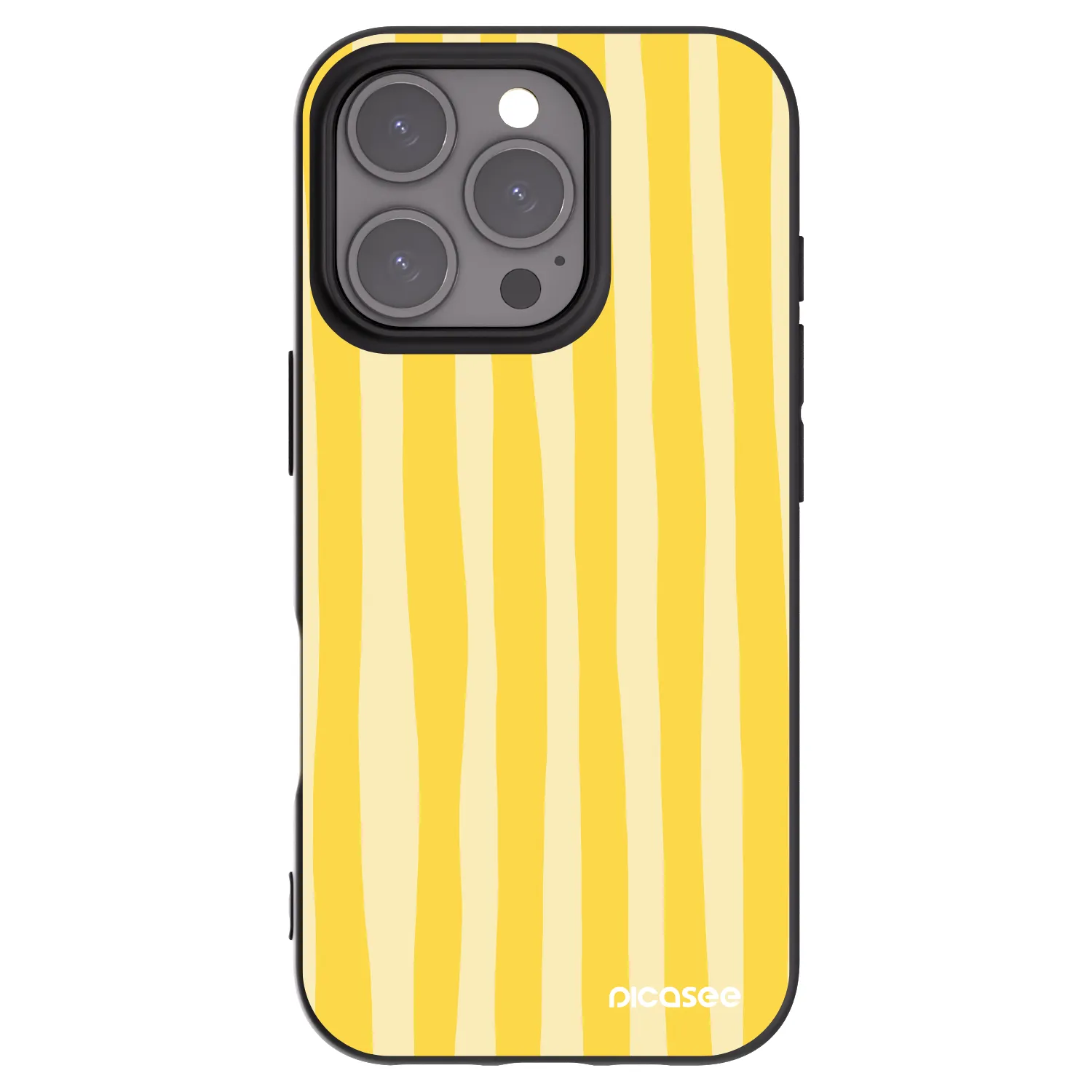 Picasee silikonový černý obal pro Apple iPhone 16 Pro - Lines lemon