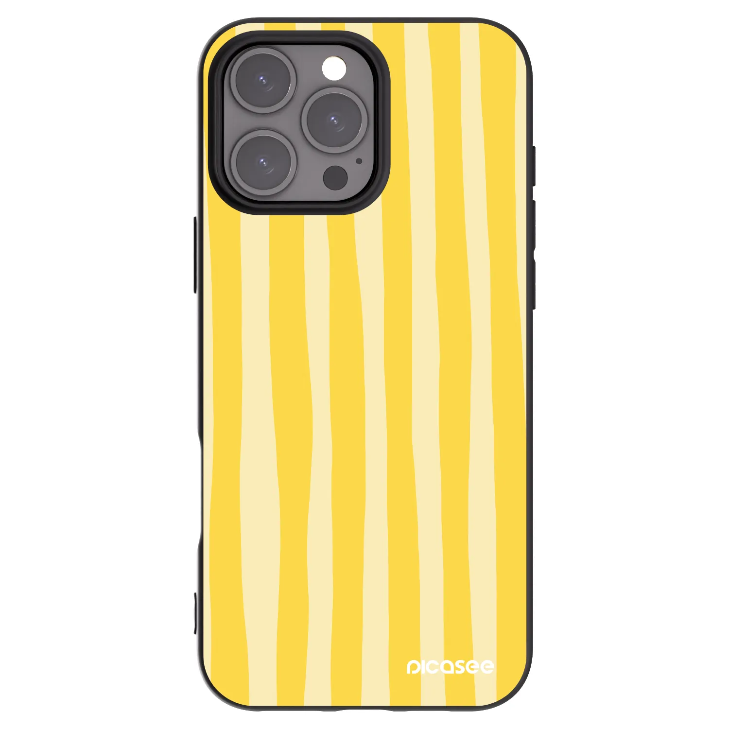 Picasee silikonový černý obal pro Apple iPhone 16 Pro Max - Lines lemon