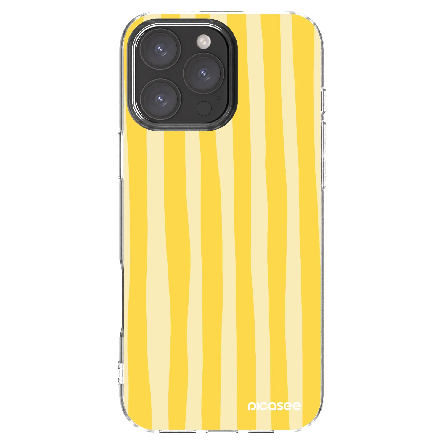 Picasee silikonový průhledný obal pro Apple iPhone 16 Pro Max - Lines lemon