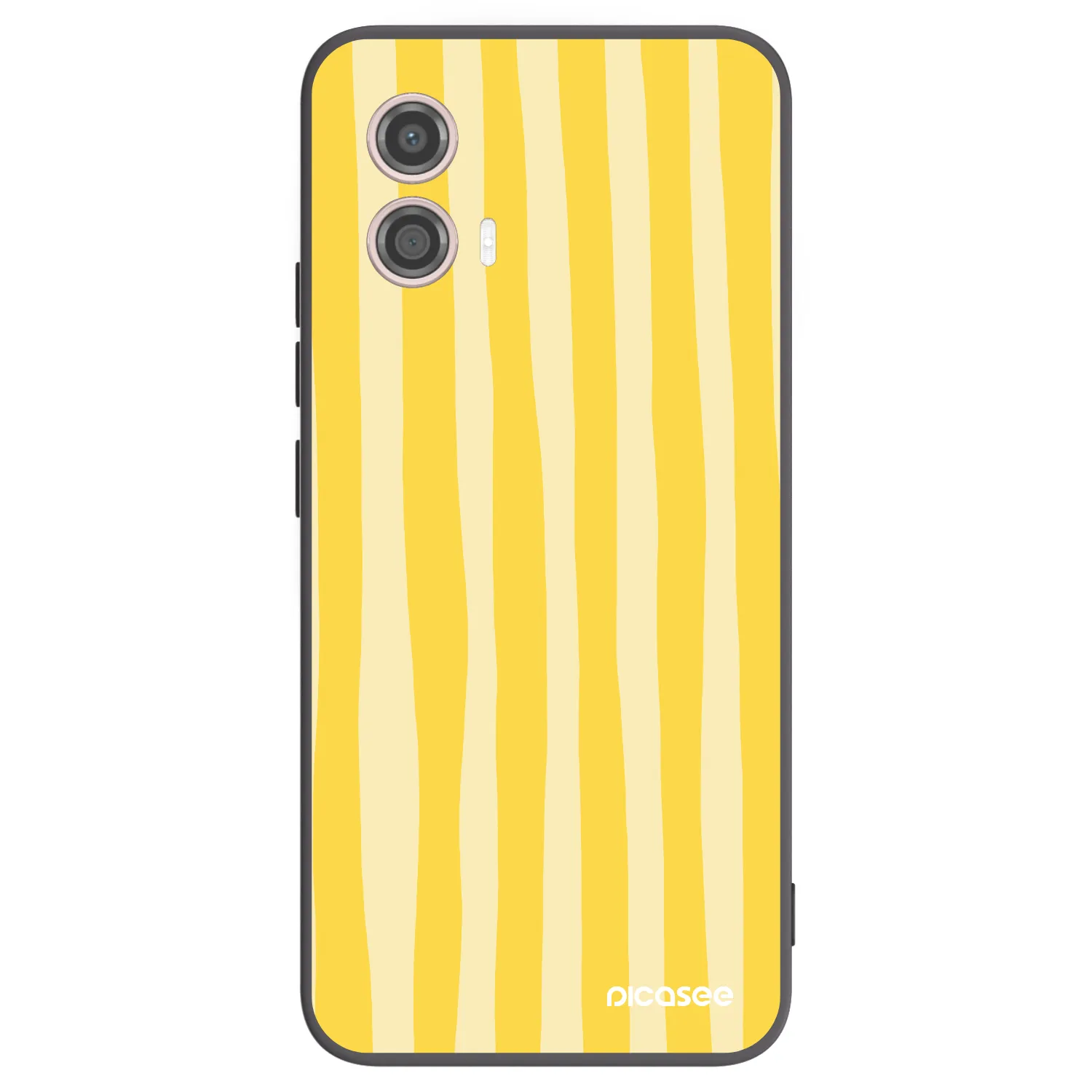 Picasee silikonový černý obal pro Motorola Moto G53 5G - Lines lemon