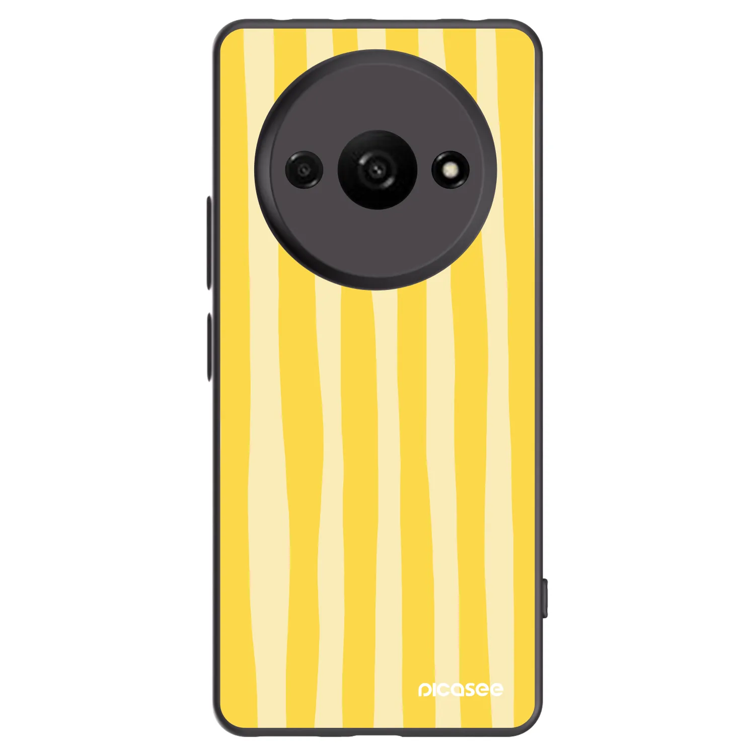 Picasee silikonový černý obal pro Xiaomi Redmi A3 - Lines lemon