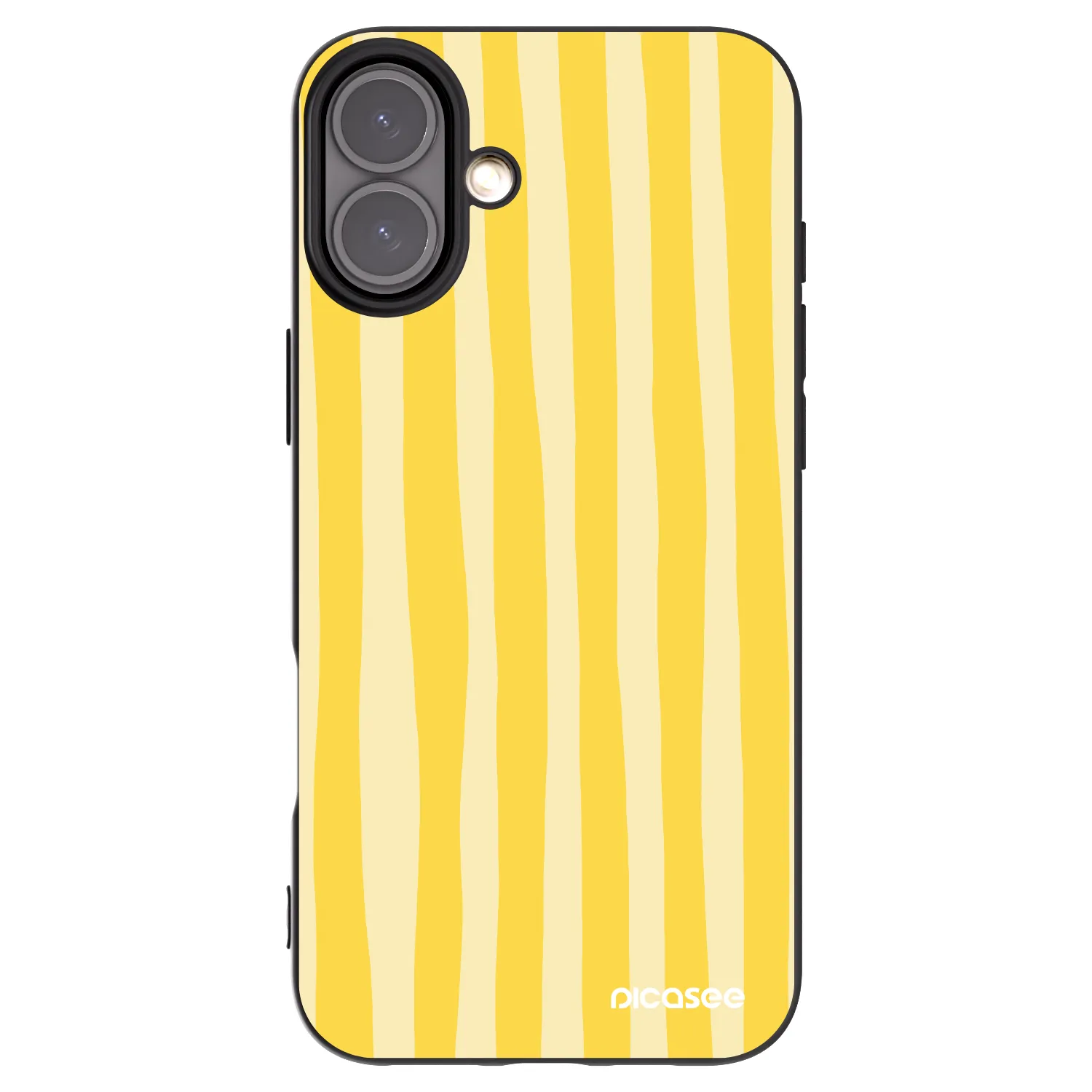 Picasee silikonový černý obal pro Apple iPhone 16 Plus - Lines lemon