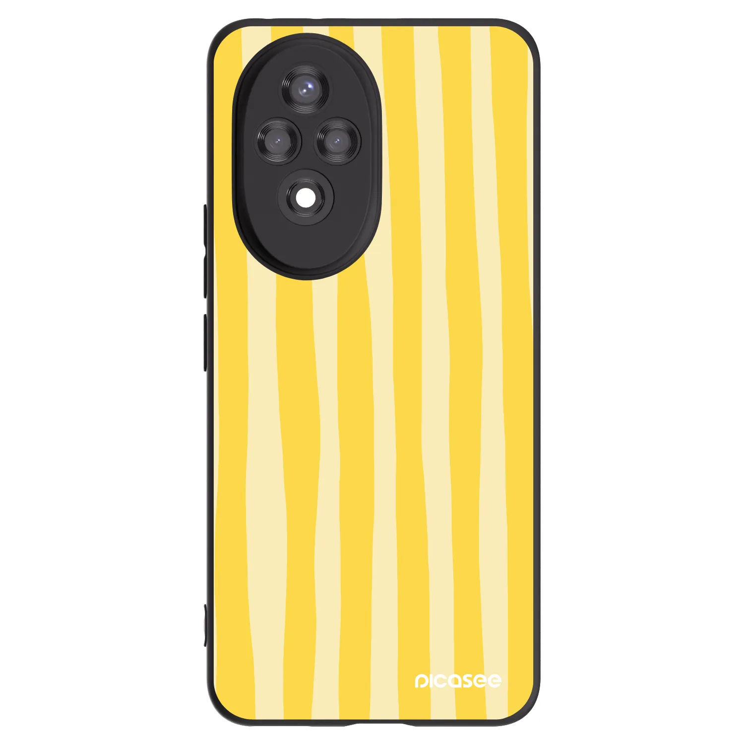 Picasee silikonový černý obal pro Honor 200 Pro 5G - Lines lemon