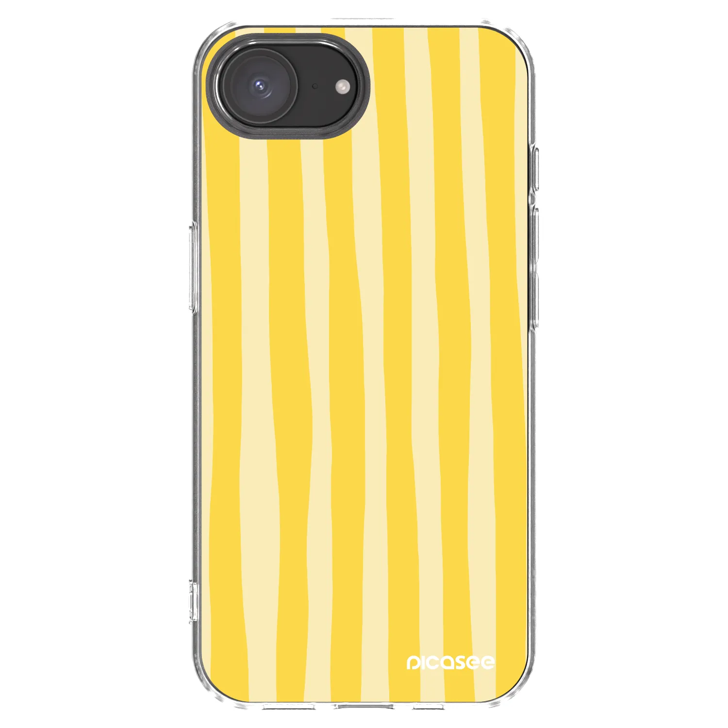 Picasee silikonový průhledný obal pro Apple iPhone 16e - Lines lemon