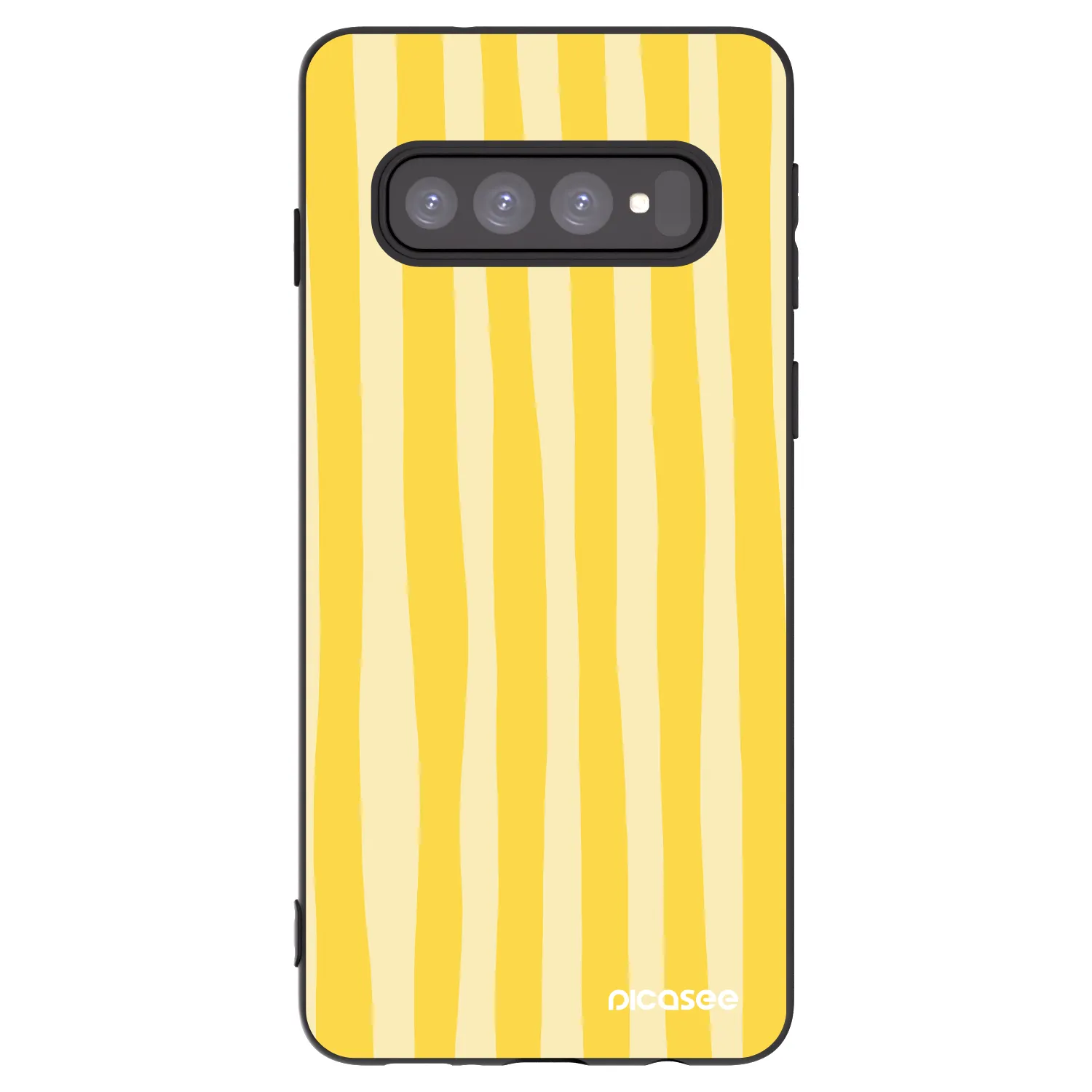 Picasee silikonový černý obal pro Samsung Galaxy S10 G973 - Lines lemon