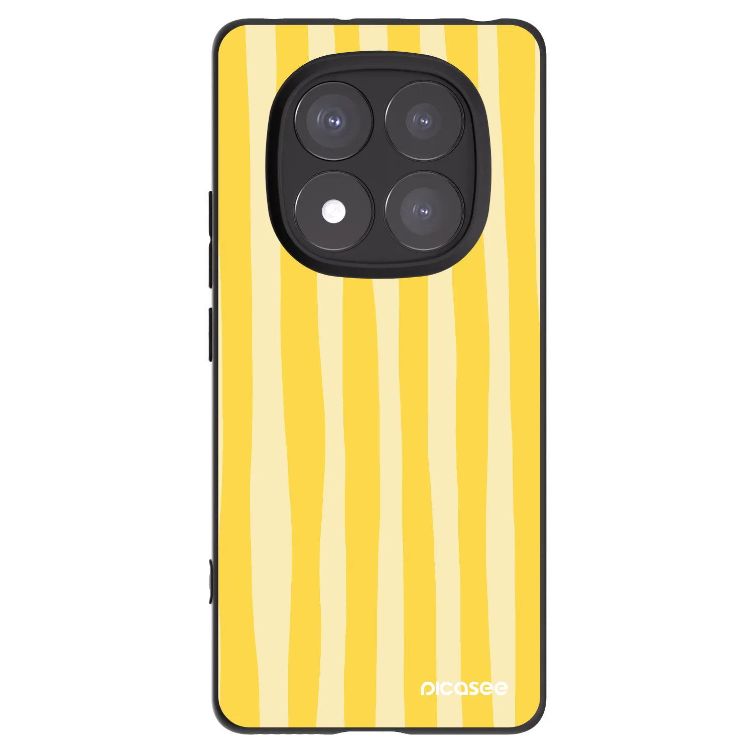 Picasee silikonový černý obal pro Xiaomi Redmi Note 14 Pro+ 5G - Lines lemon