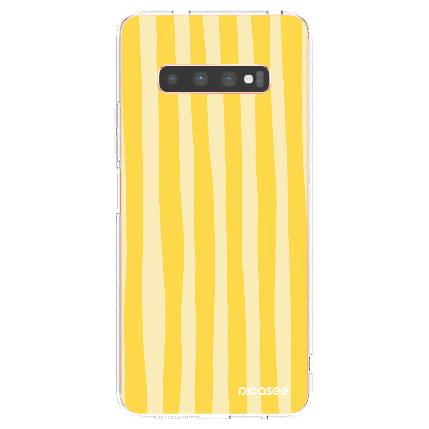 Picasee silikonový průhledný obal pro Samsung Galaxy S10 Plus G975 - Lines lemon