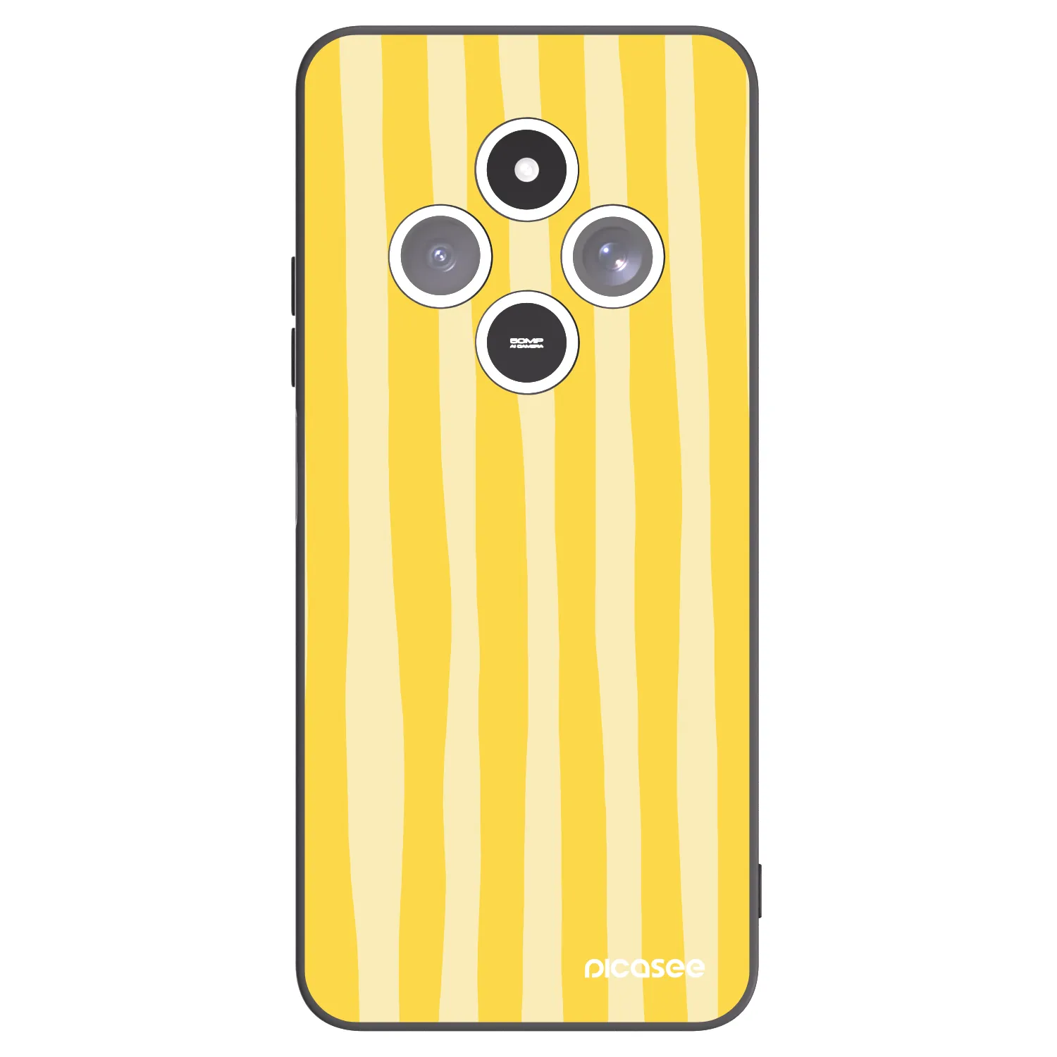 Picasee silikonový černý obal pro Xiaomi Redmi 14C - Lines lemon